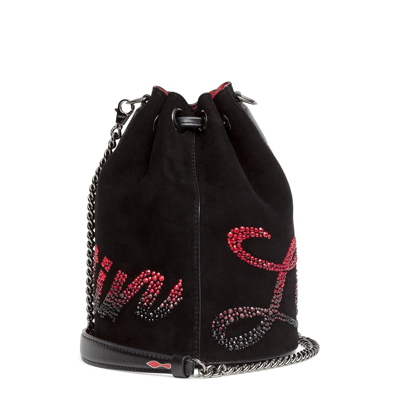 Marie Jane Bucket black suede shoulder bag - Image 2