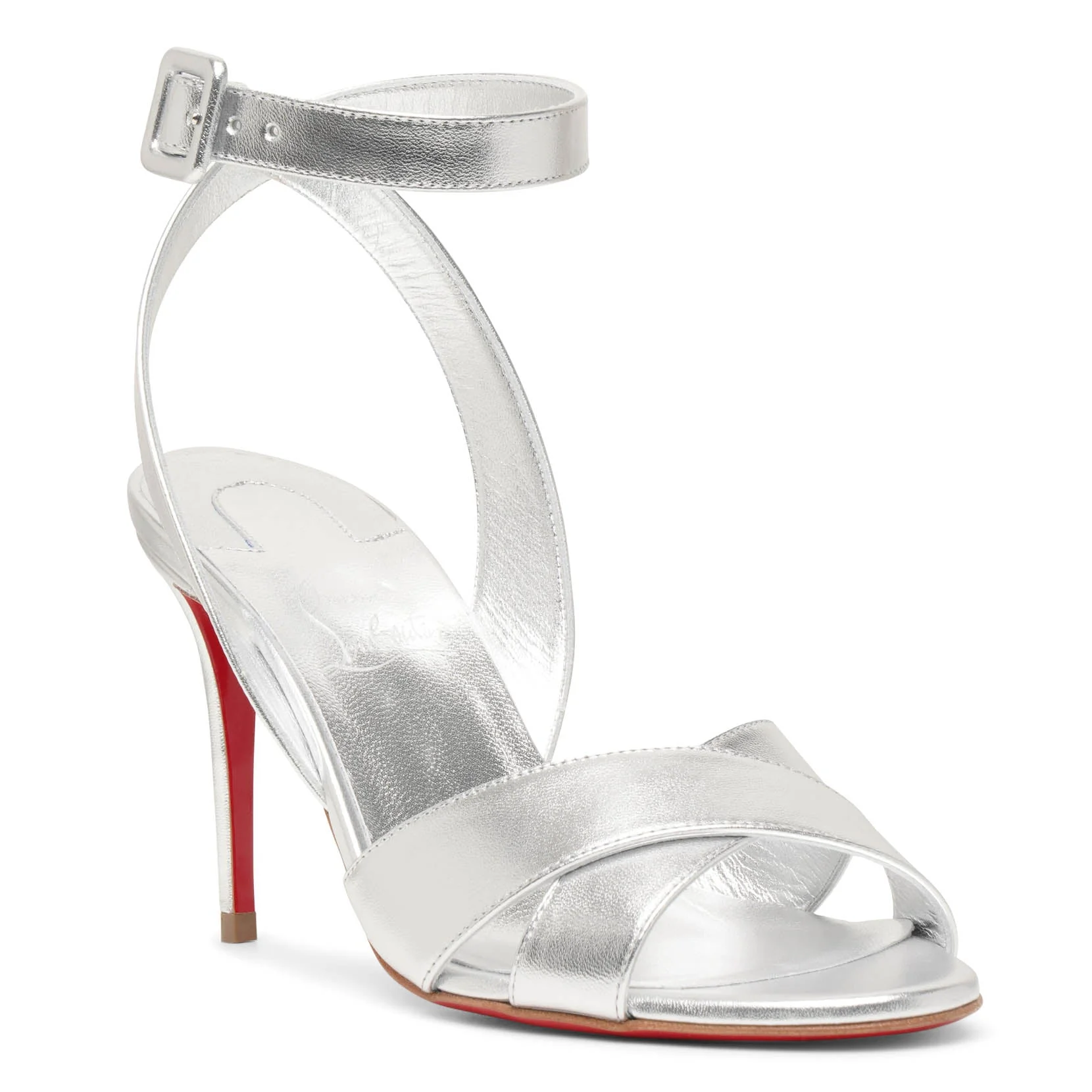 Mariza 85 silver leather laminato sandals - Image 3