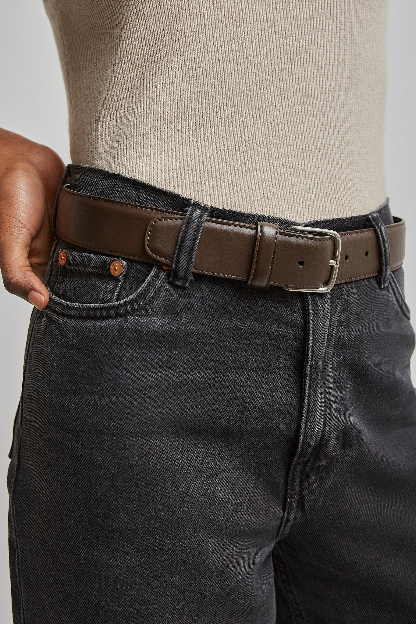 Maxi Classic brown leather belt - Image 2