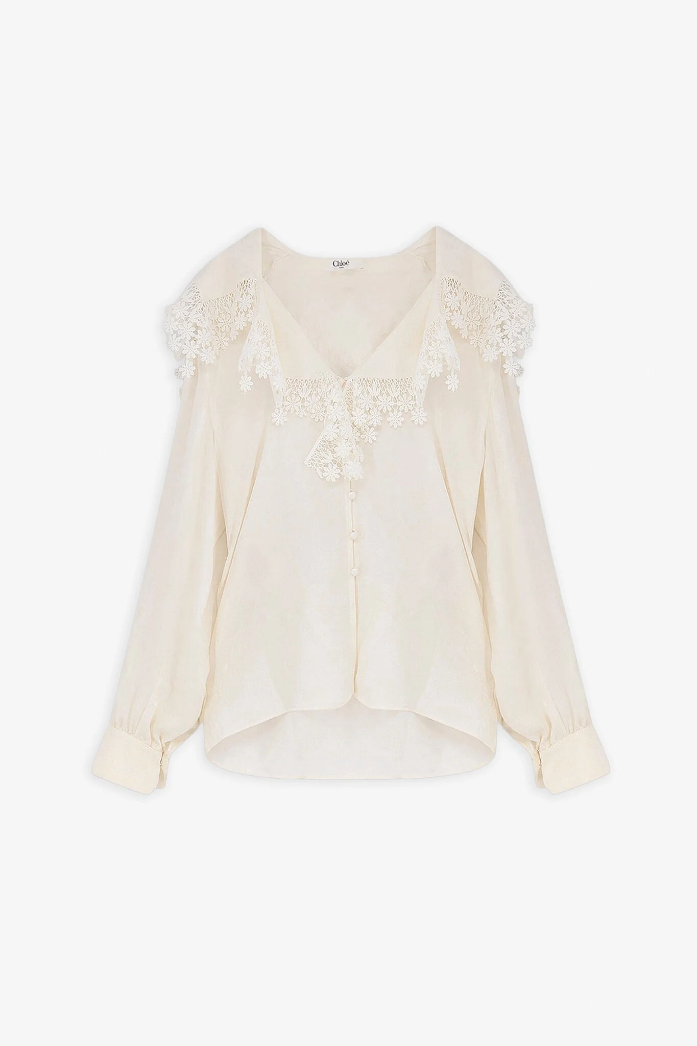 Maxi-collar white blouse