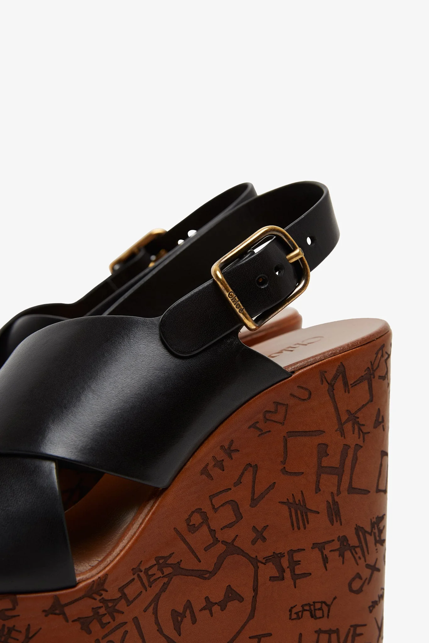 Maxime leather wedge sandals - Image 4