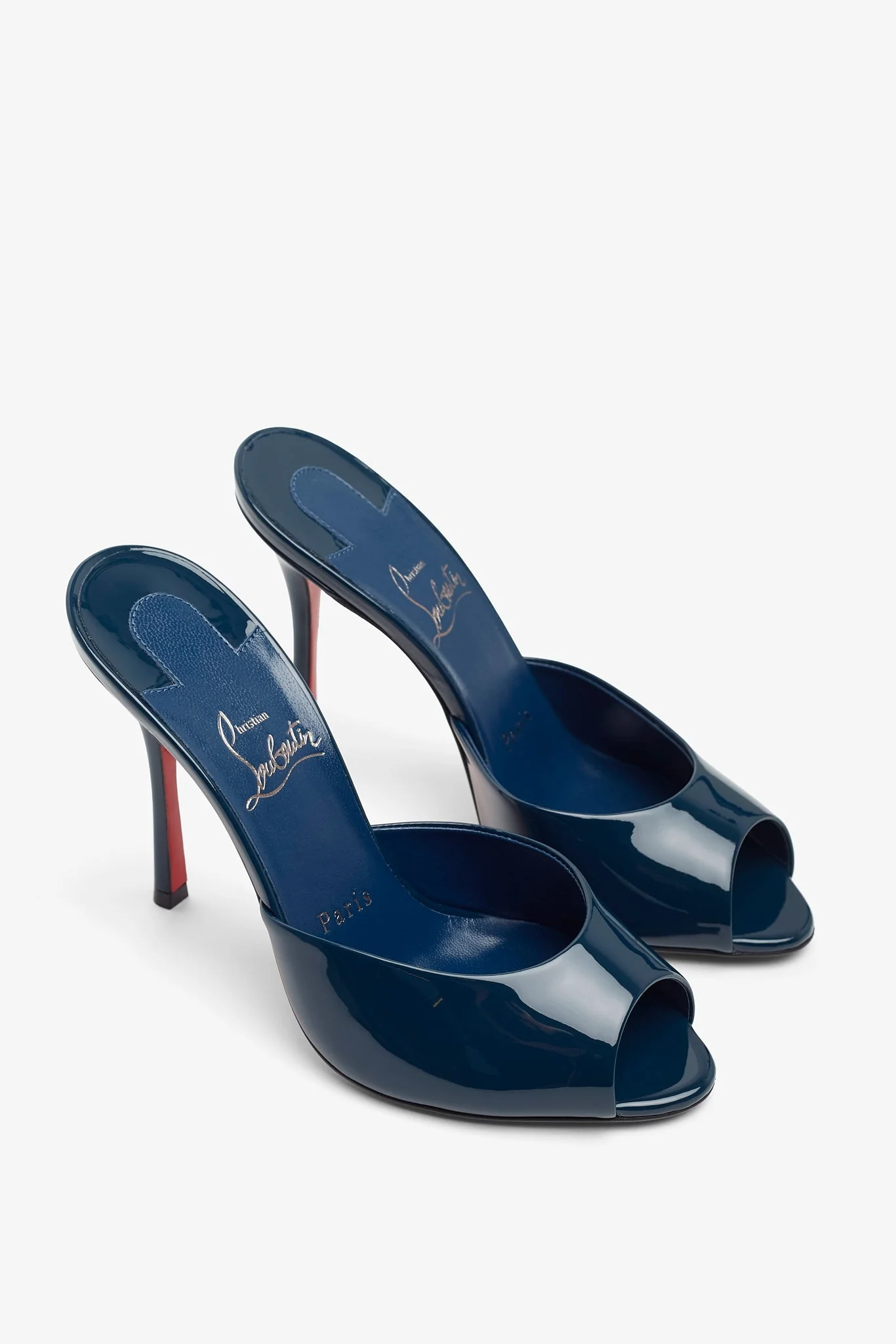 Me Dolly 100 Blue Patent Mules - Image 4