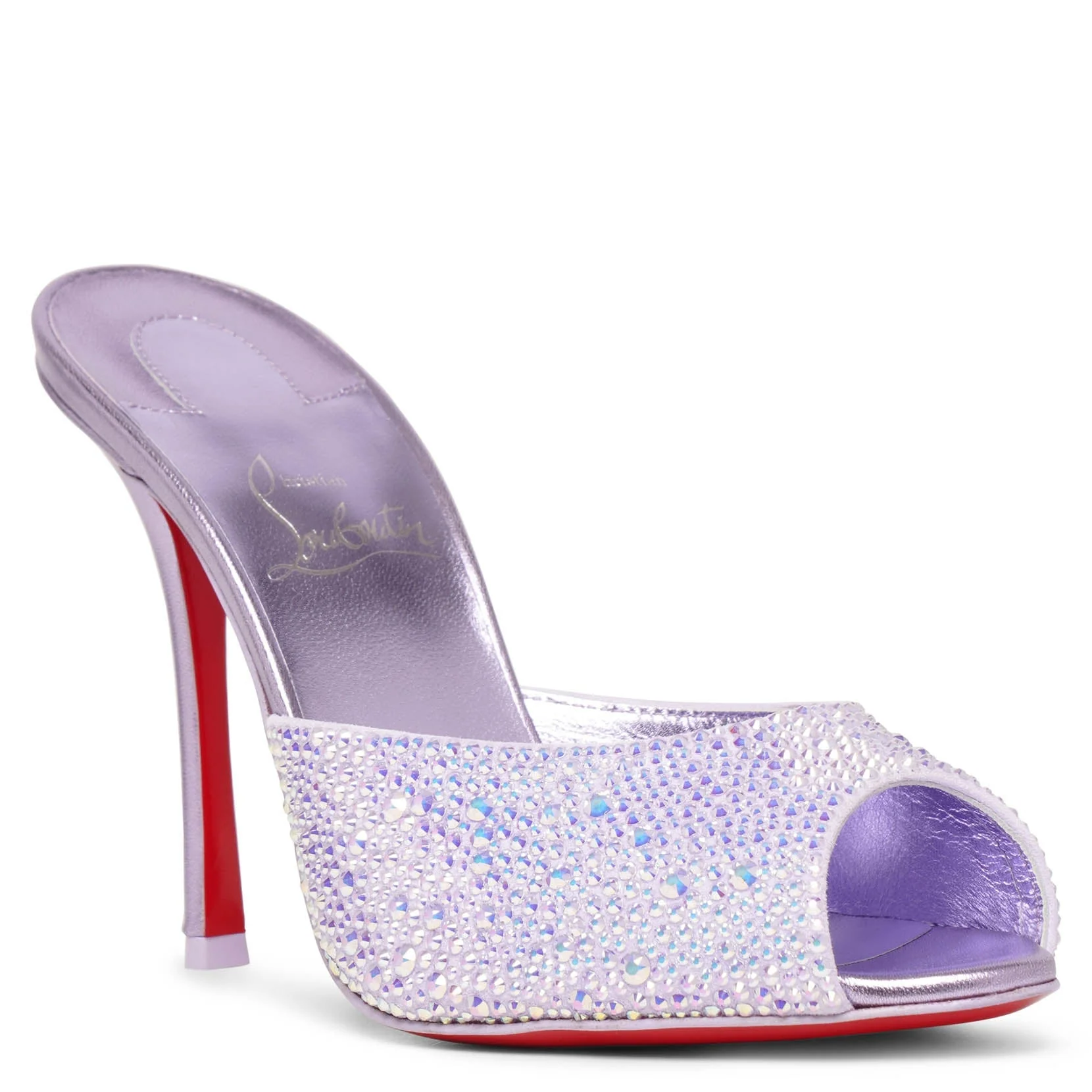 Me Dolly 100 strass metallic leather mules - Image 3