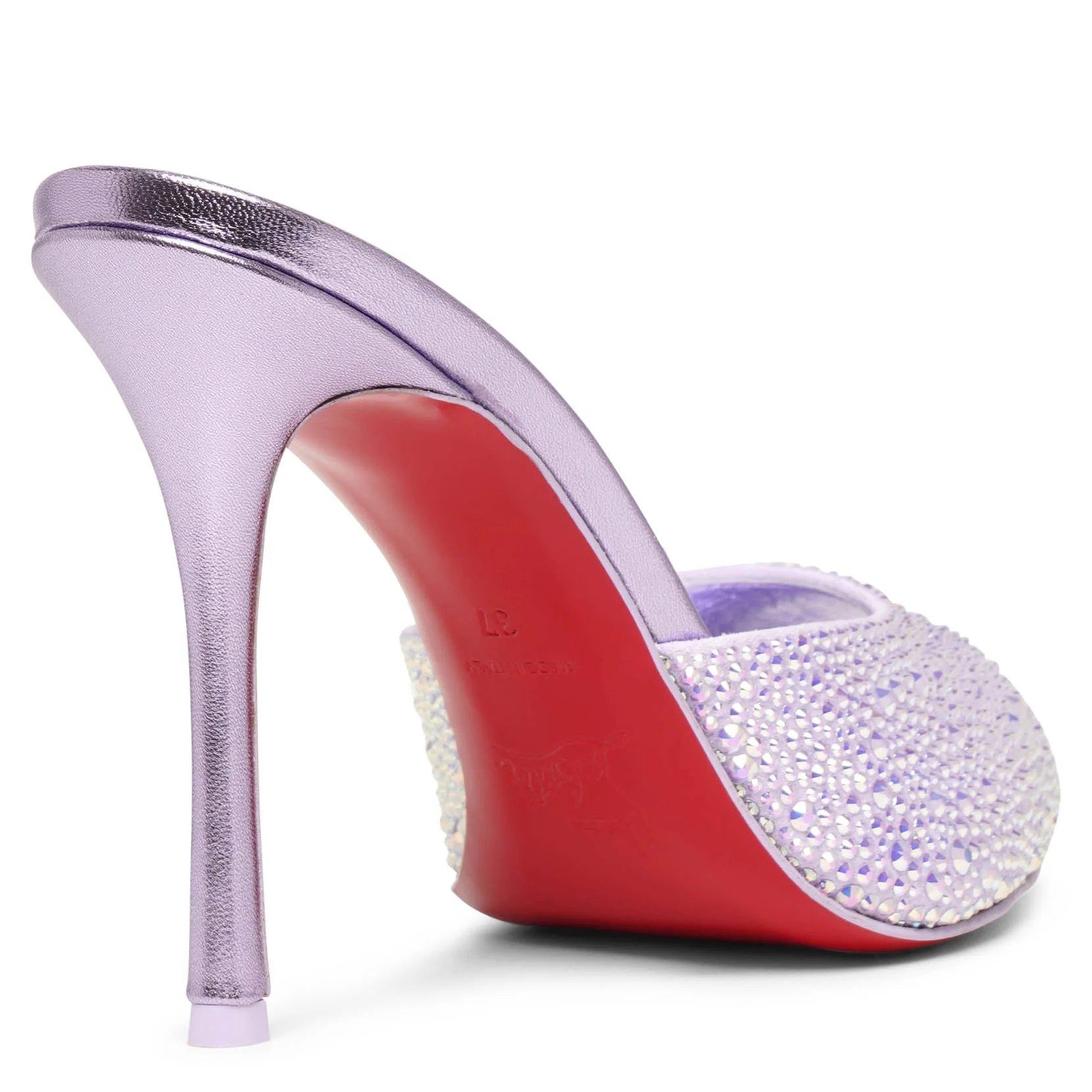 Me Dolly 100 strass metallic leather mules - Image 4