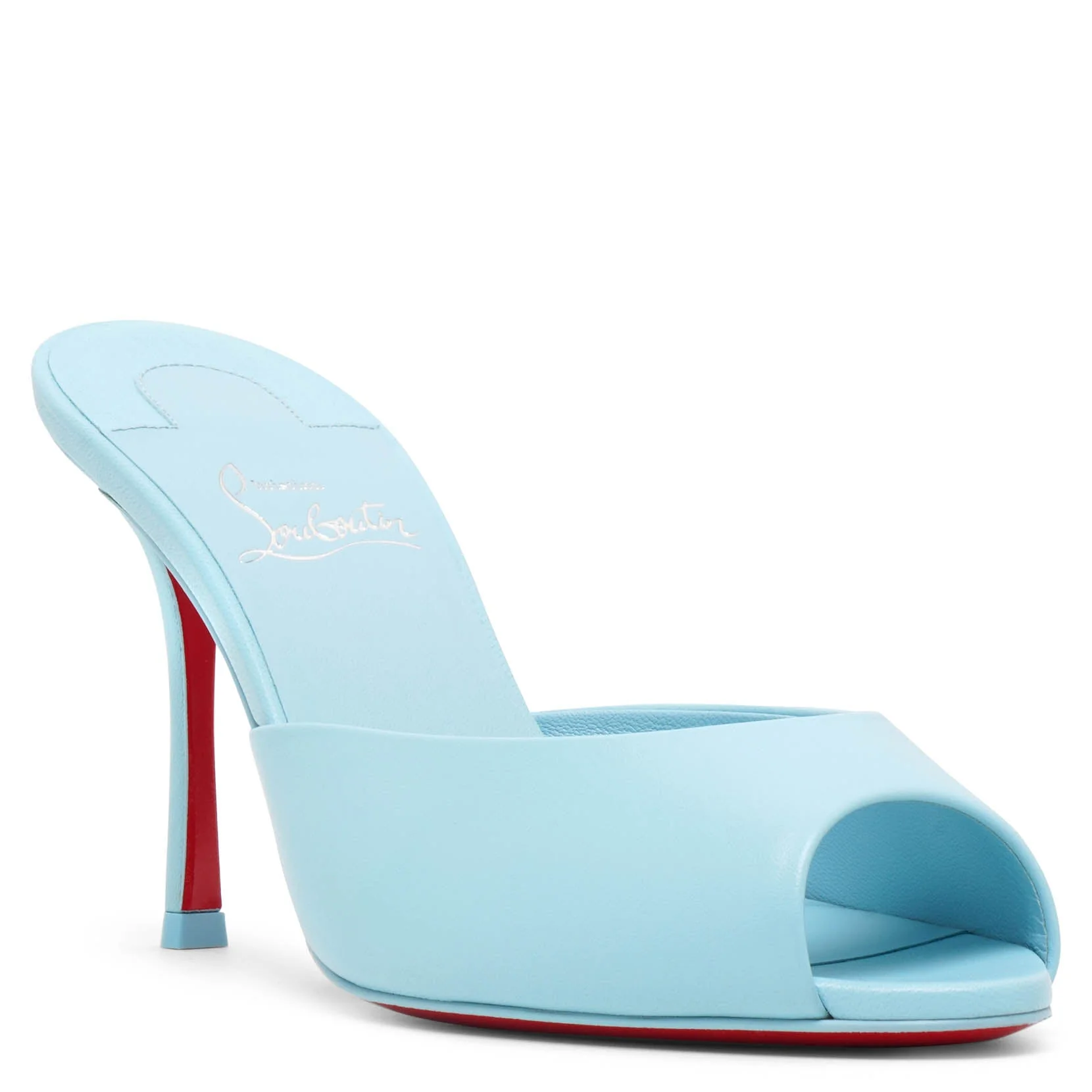 Me Dolly 85 blue leather mules - Image 3