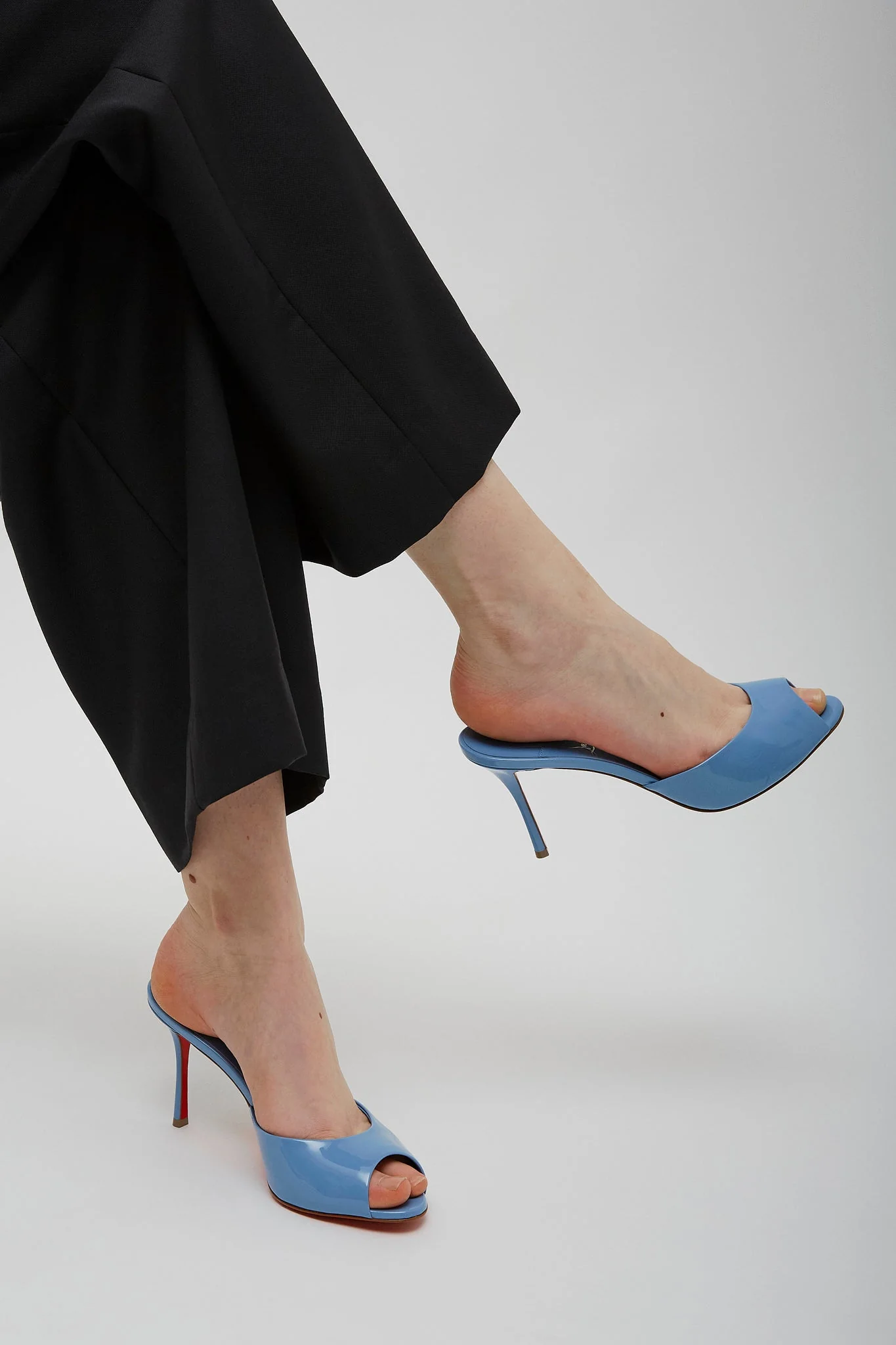 Me Dolly 85 Light Blue Patent Mules - Image 2