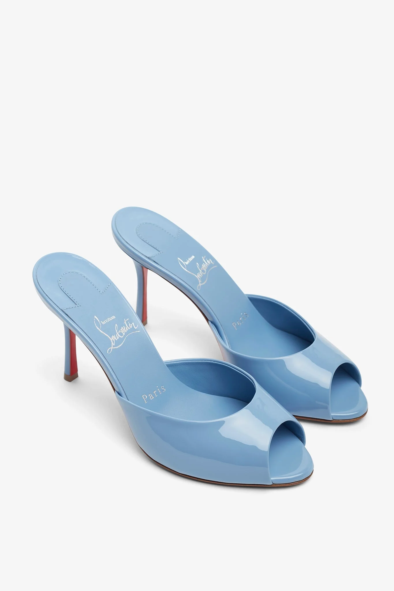 Me Dolly 85 Light Blue Patent Mules - Image 4