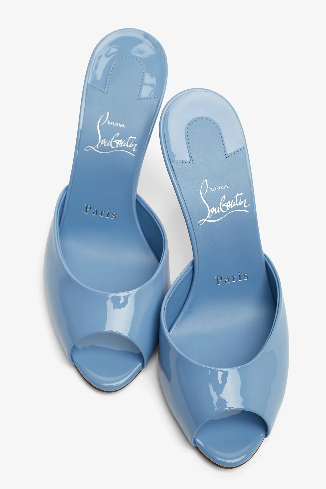 Me Dolly 85 Light Blue Patent Mules - Image 5