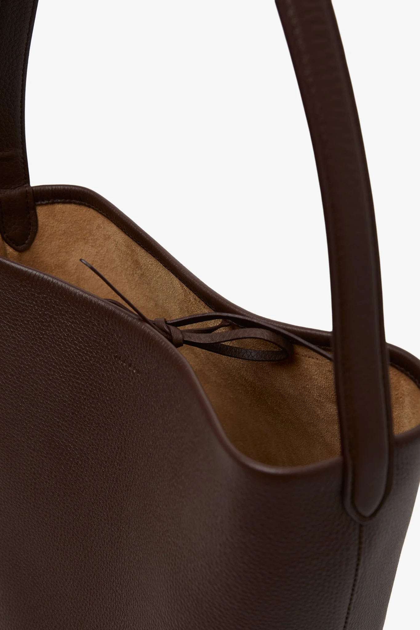 Medium N/S burgundy leather tote bag - Image 5