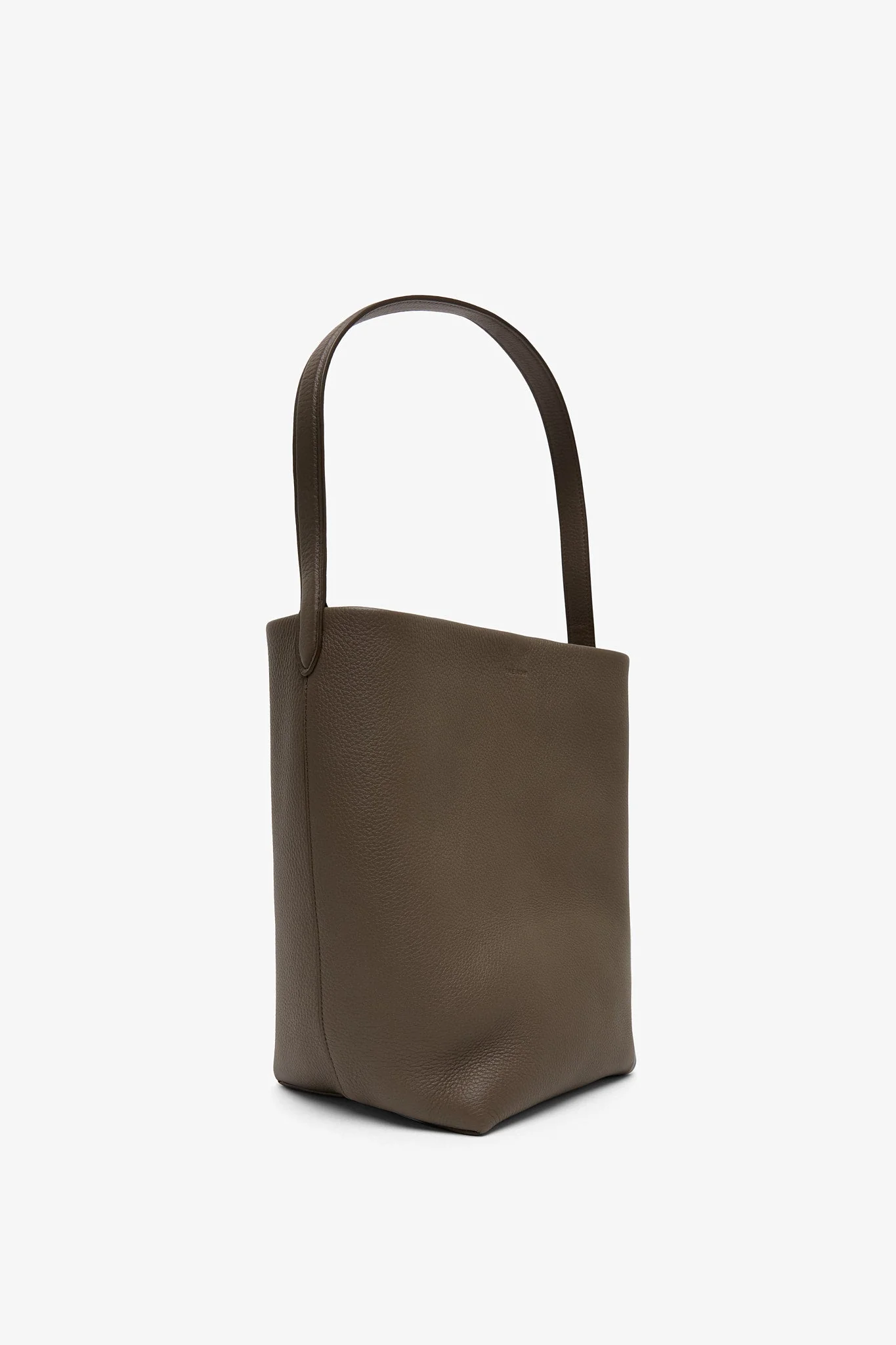Medium N/S taupe leather tote bag - Image 3