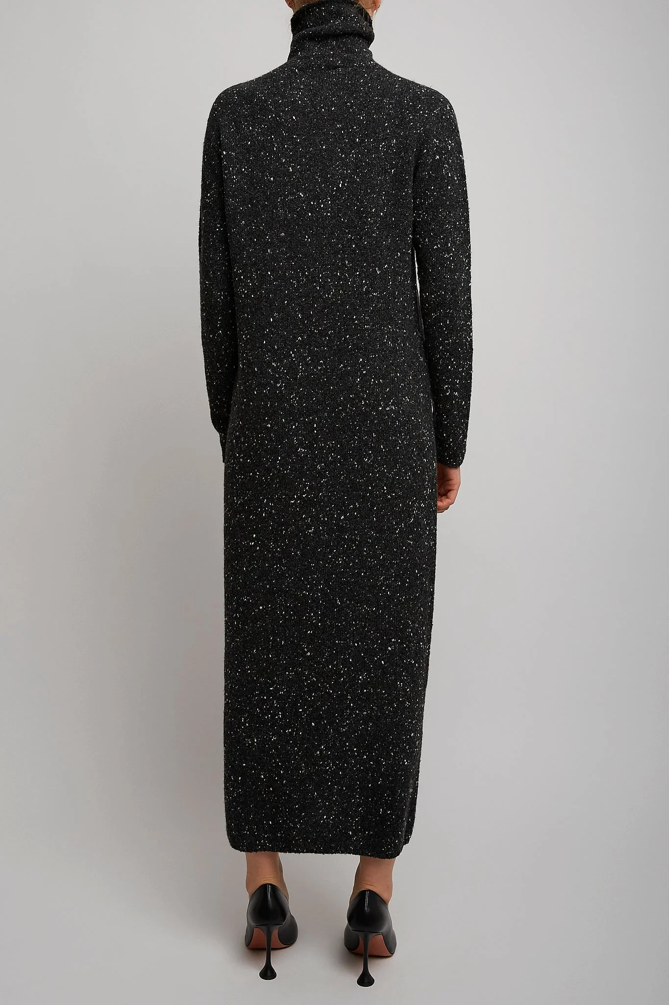 Melani charcoal melange cashmere dress - Image 3