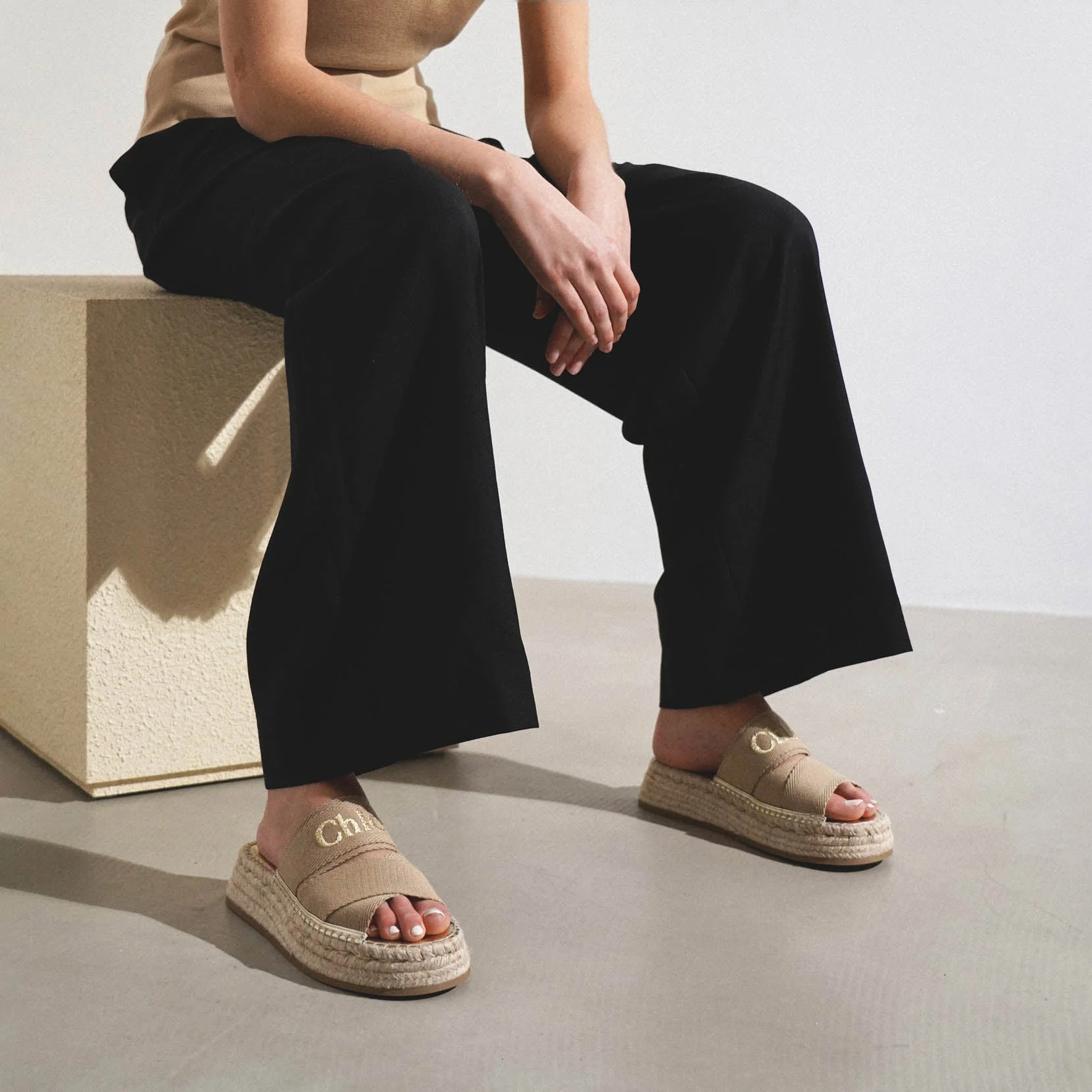 Mila beige linen flats - Image 6