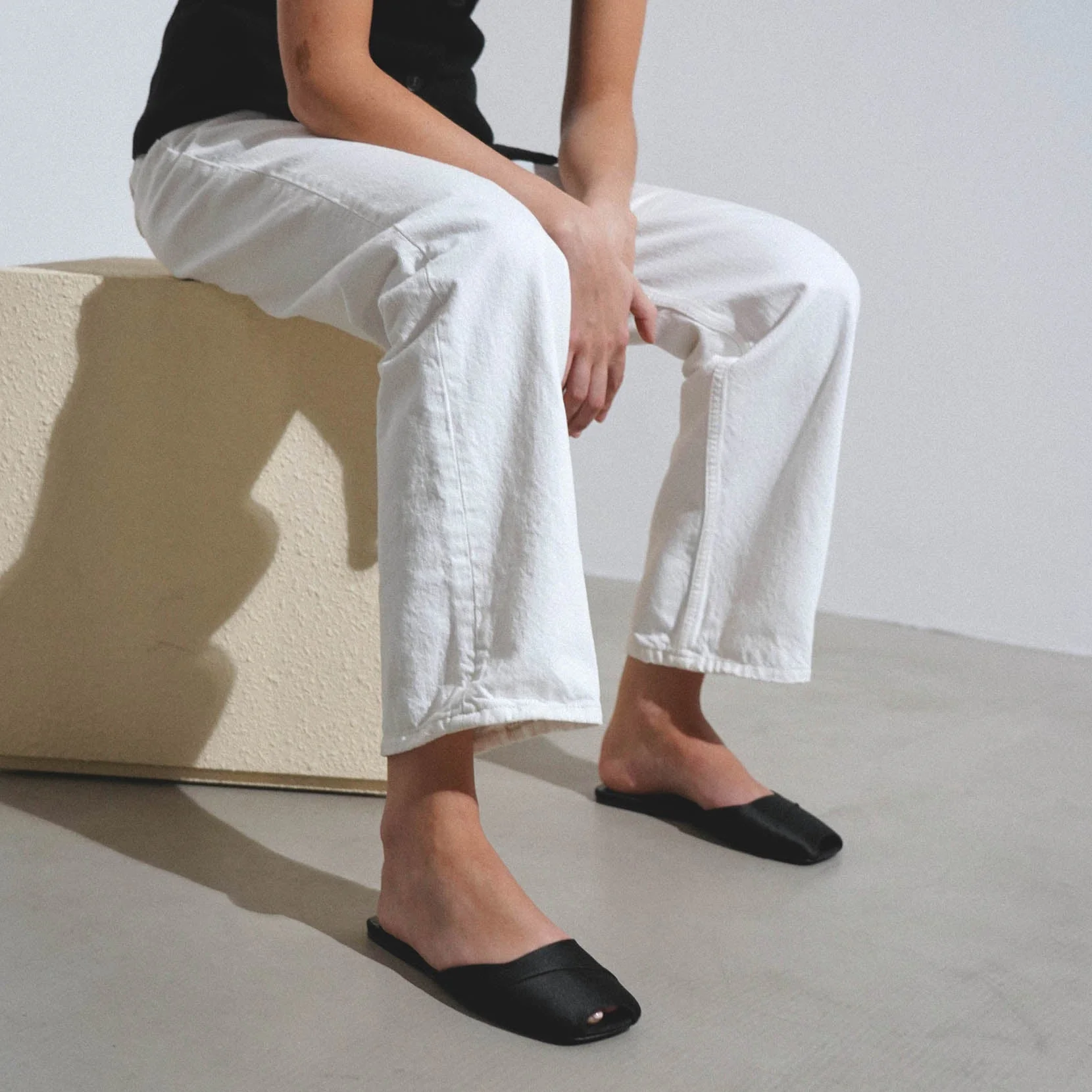 Milla black satin flats - Image 6