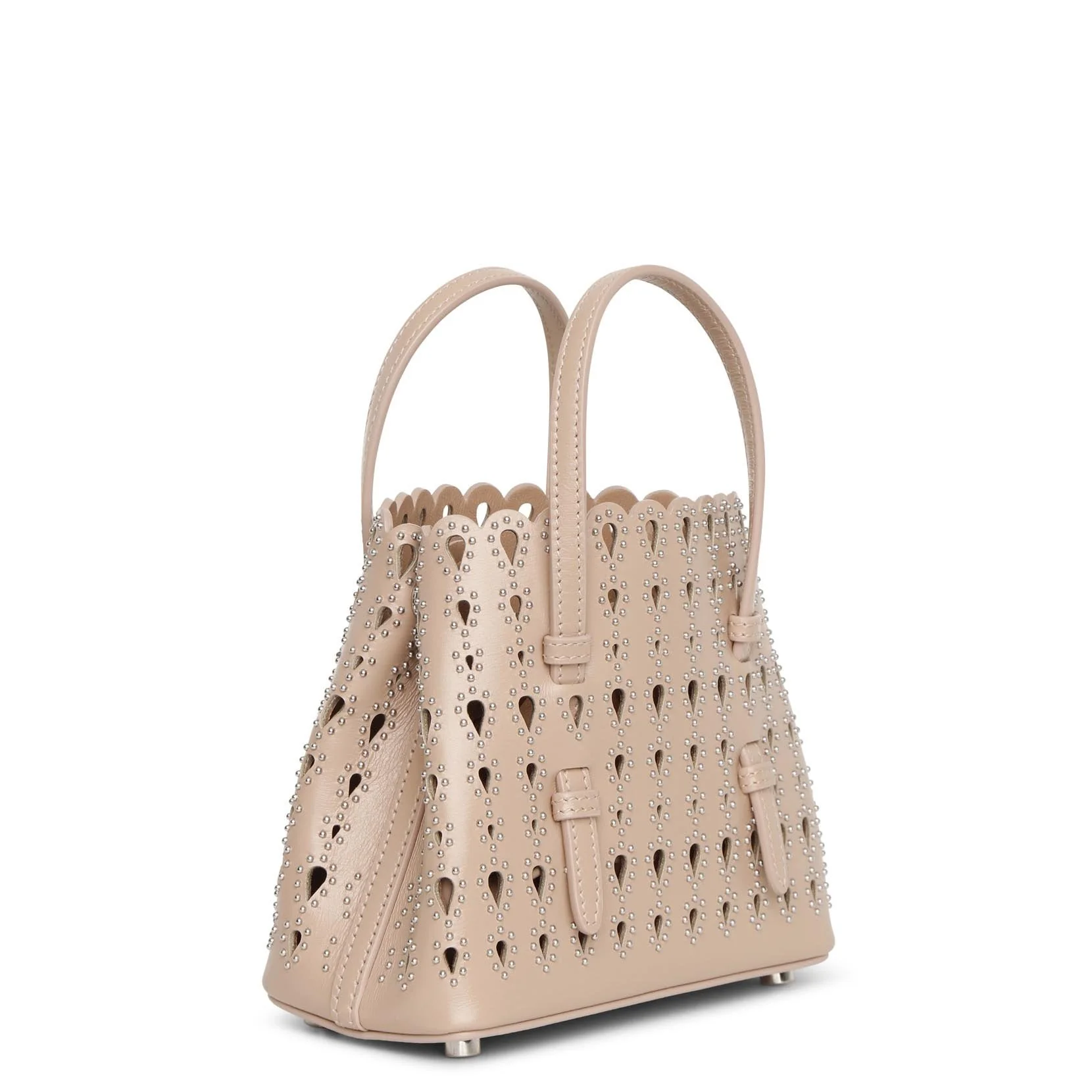 Mina 16 nude studded mini tote bag - Image 2