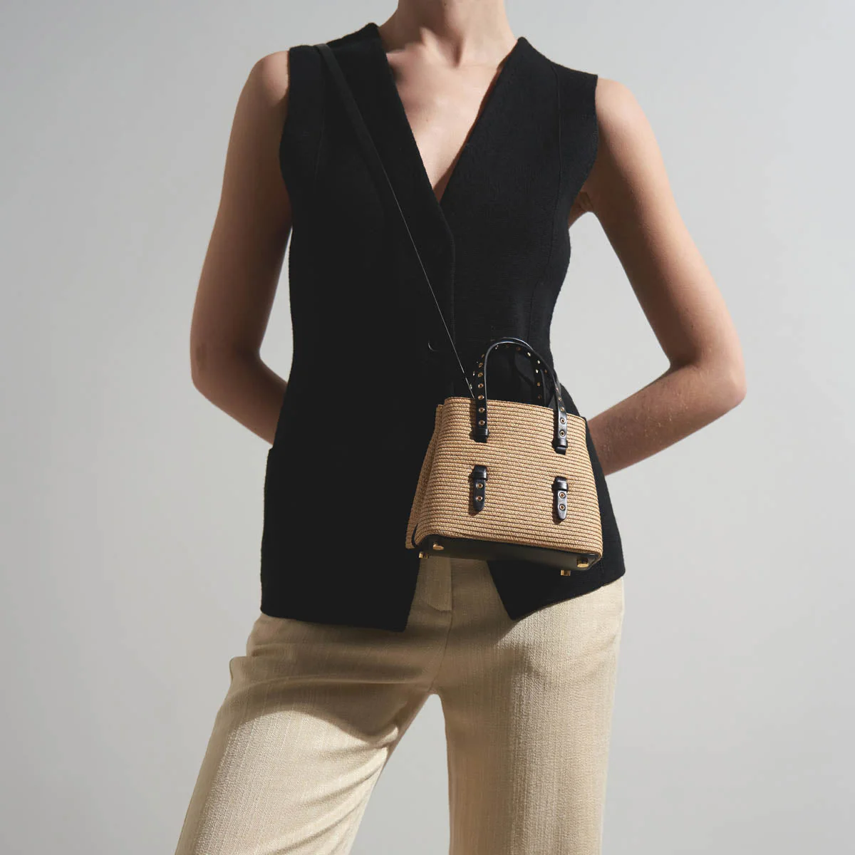 Mina 16 raffia tote bag - Image 6