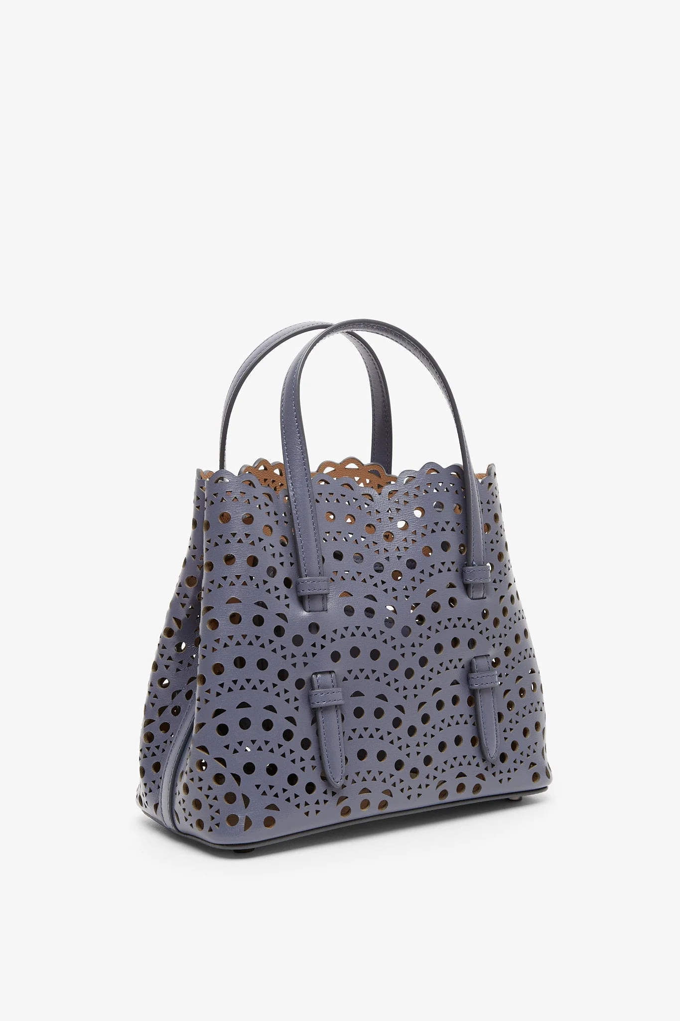 Mina 20 blue leather tote bag - Image 3