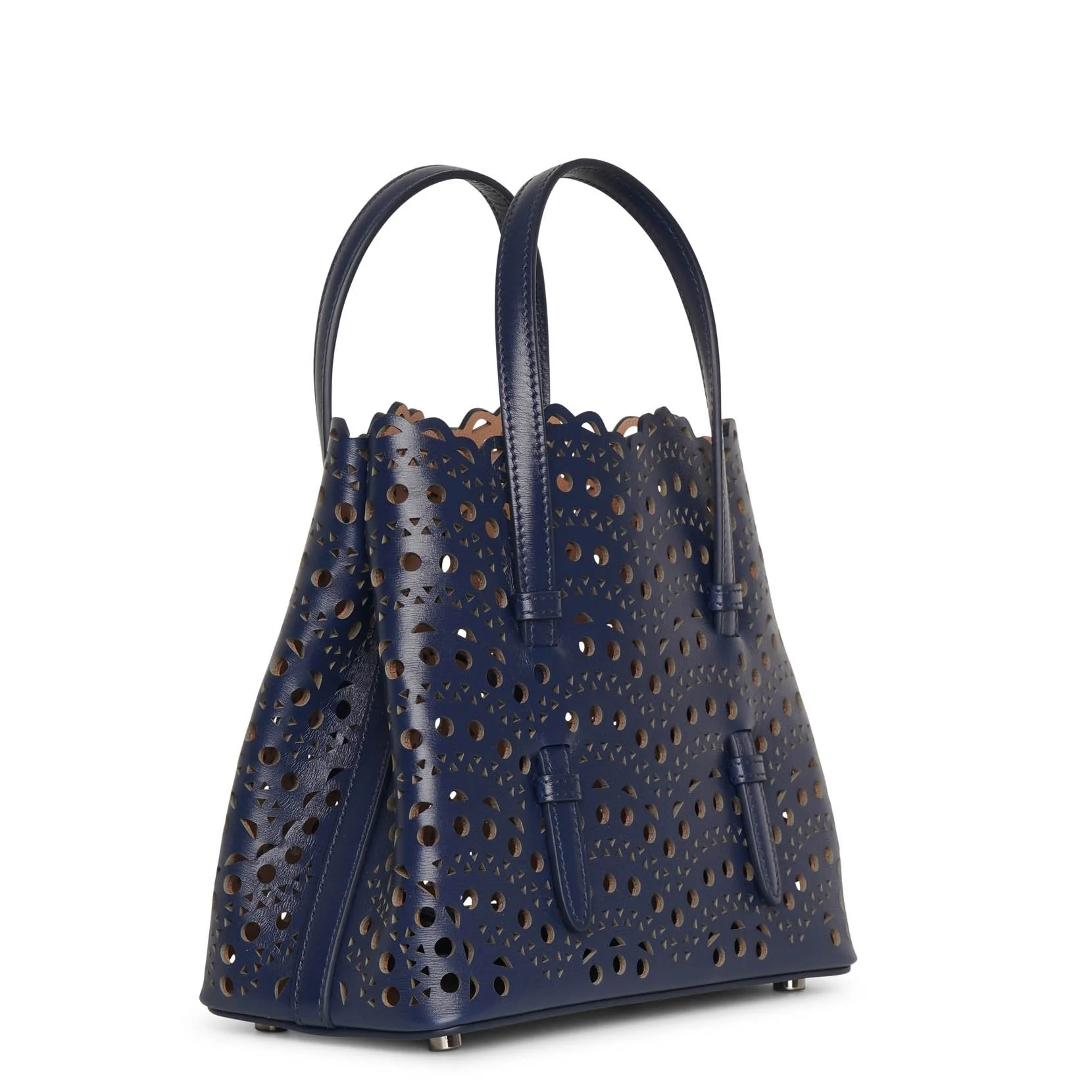 Mina 20 dark blue leather tote bag - Image 2