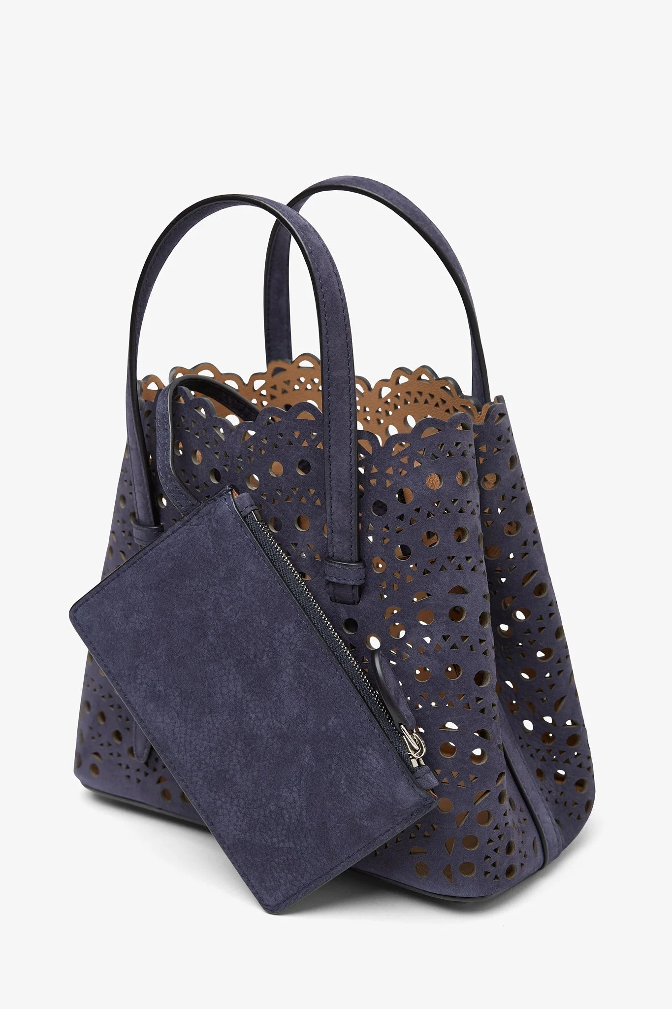 Mina 20 dark blue leather tote bag - Image 4