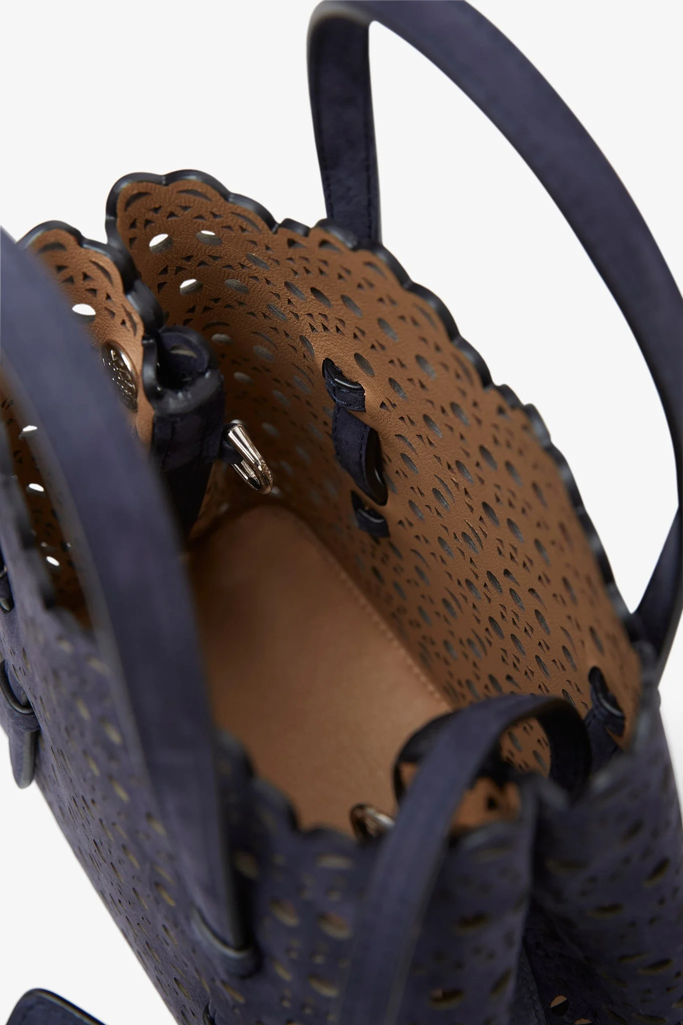 Mina 20 dark blue leather tote bag - Image 5