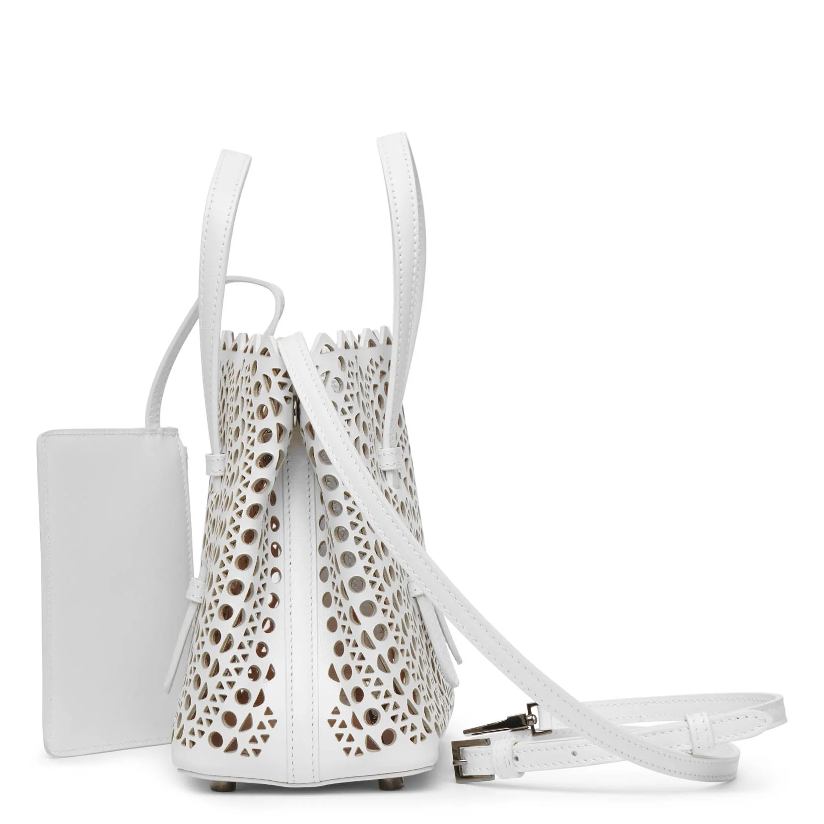 Mina 20 vienne circulaire white leather tote bag - Image 5