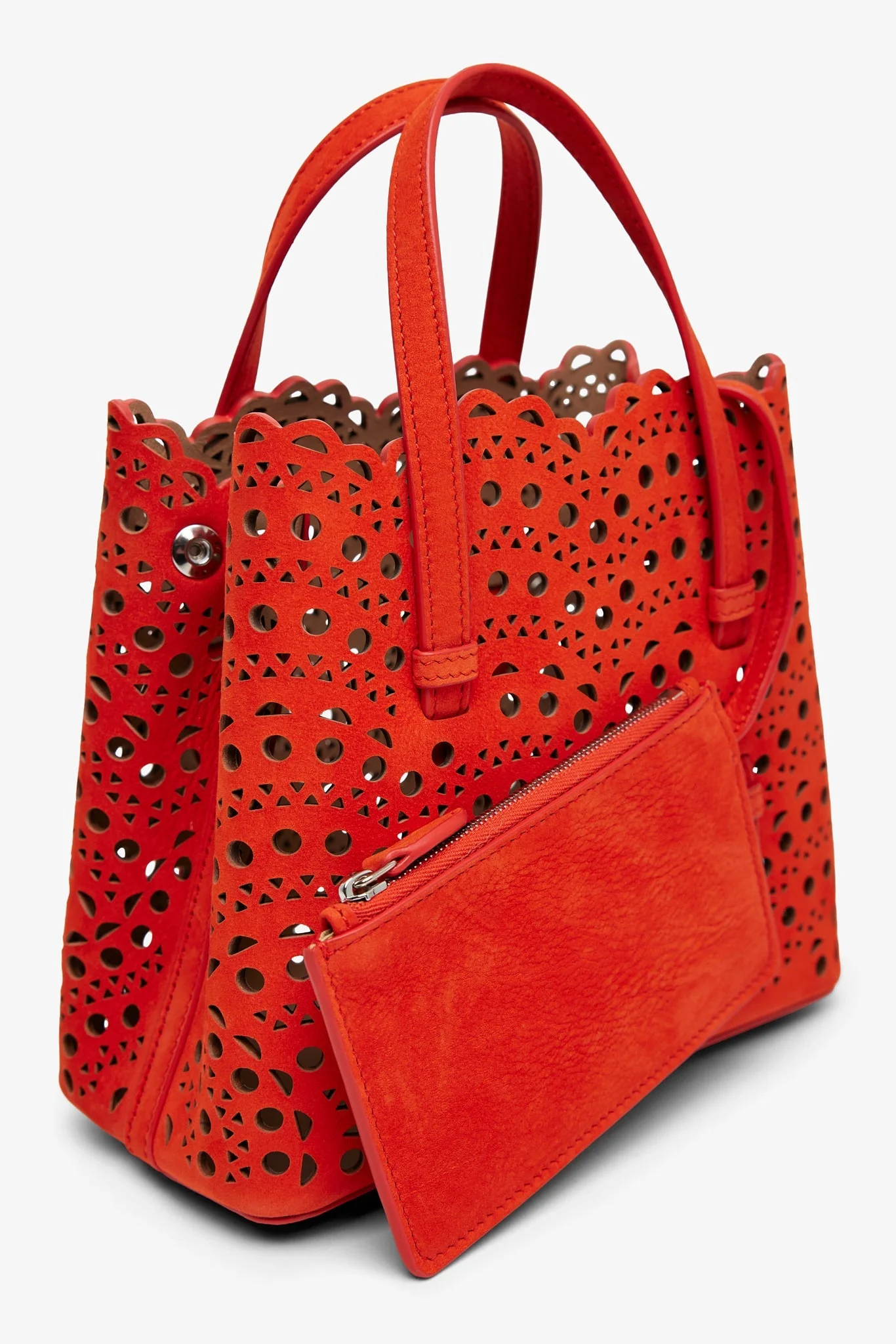 Mina 20 vienne orange suede tote bag - Image 4