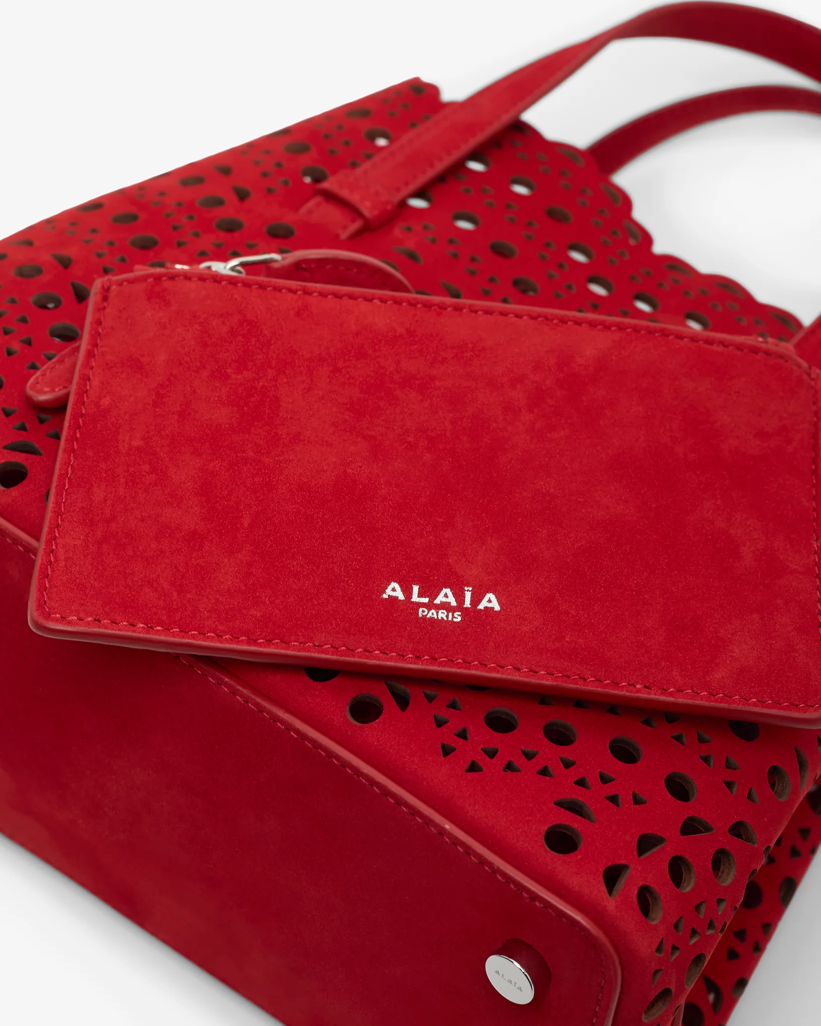 Mina 20 vienne red suede tote bag - Image 3