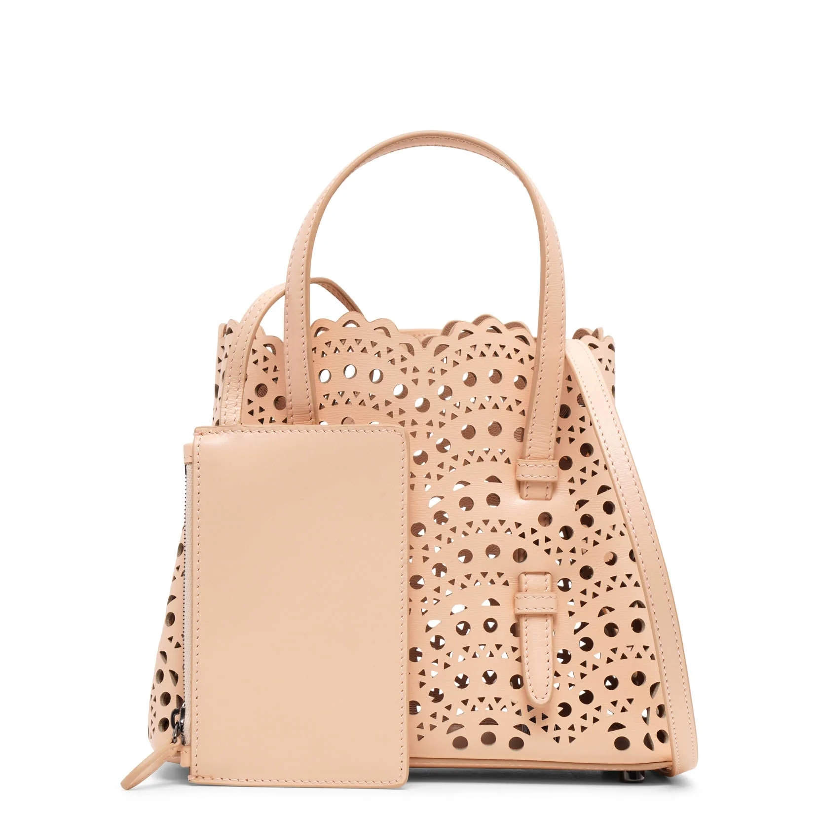 Mina 20 vienne vague beige leather tote bag - Image 4