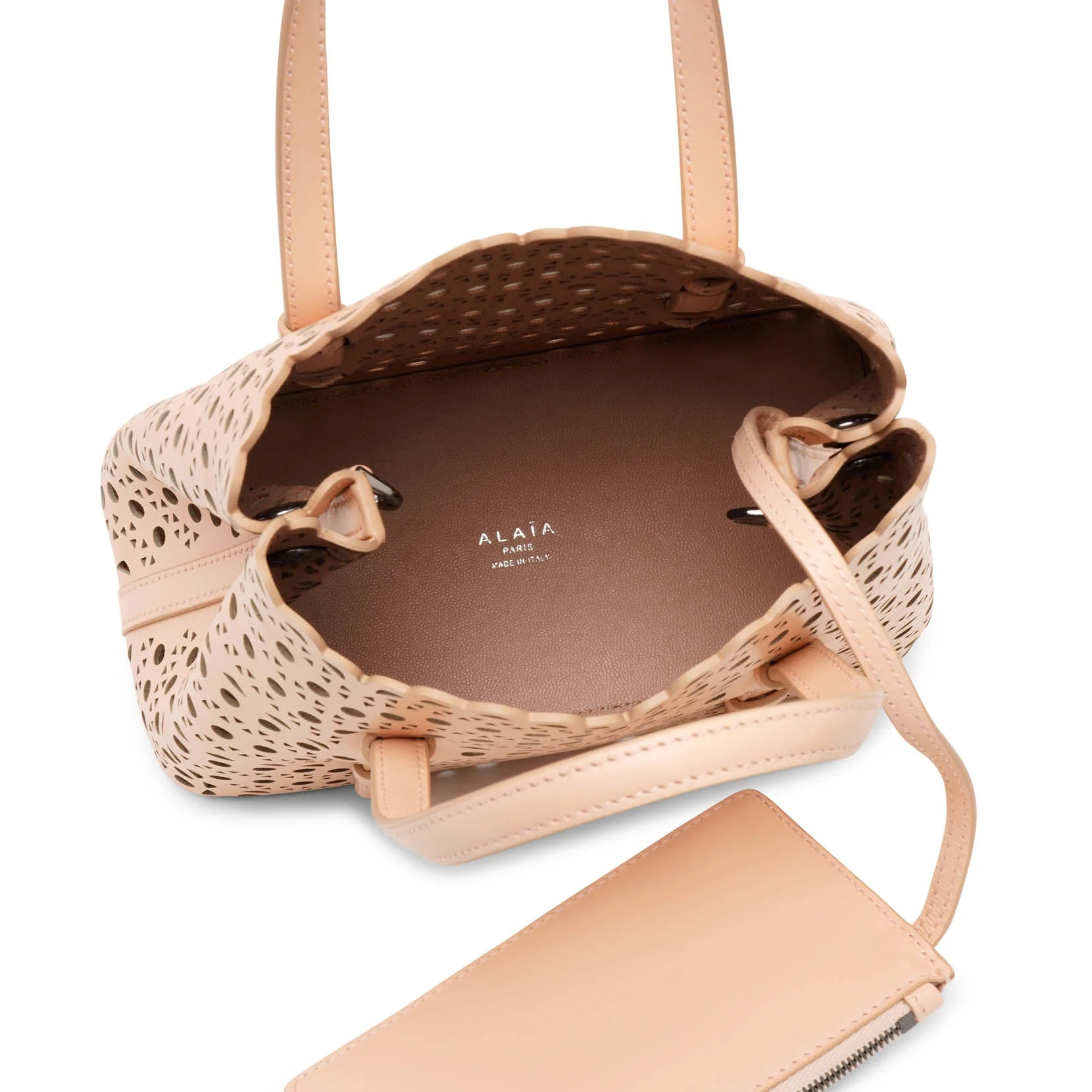 Mina 20 vienne vague beige leather tote bag - Image 5