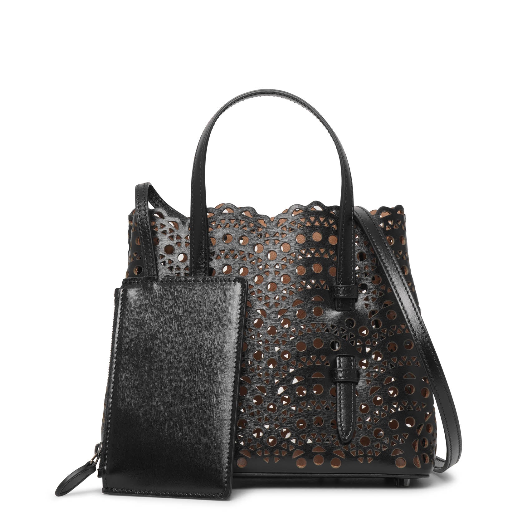 Mina 20 vienne vague black leather tote bag - Image 4
