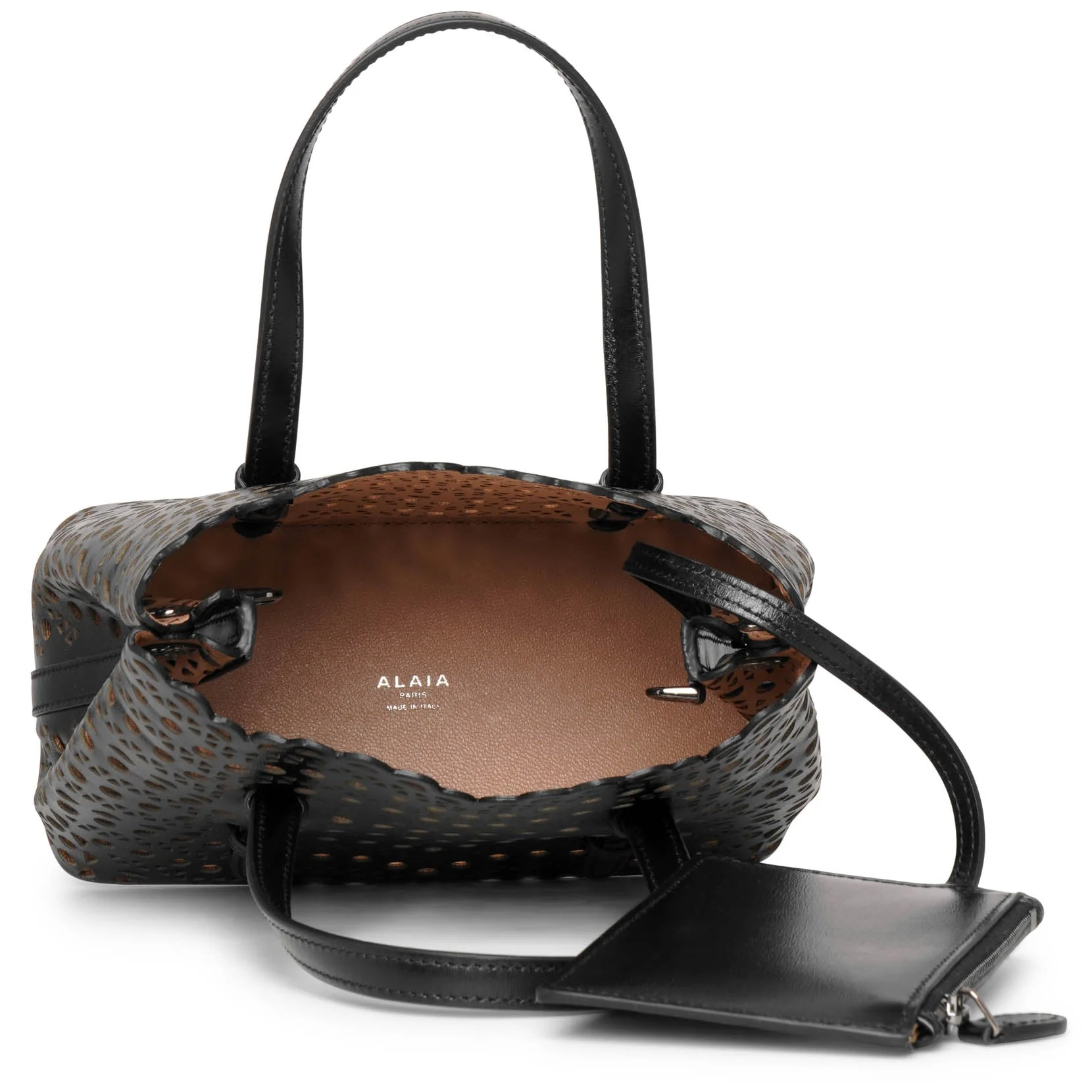 Mina 20 vienne vague black leather tote bag - Image 5