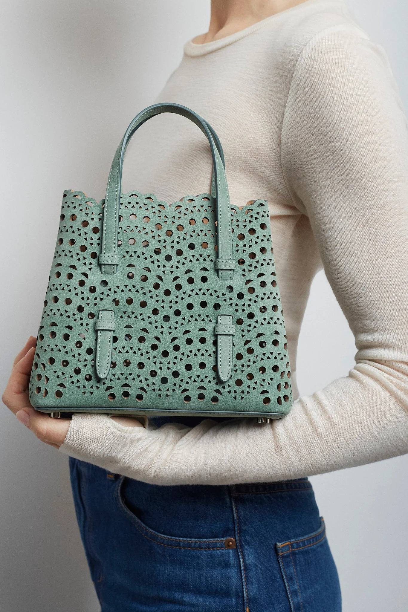 Mina 20 vienne vague green tote bag - Image 7
