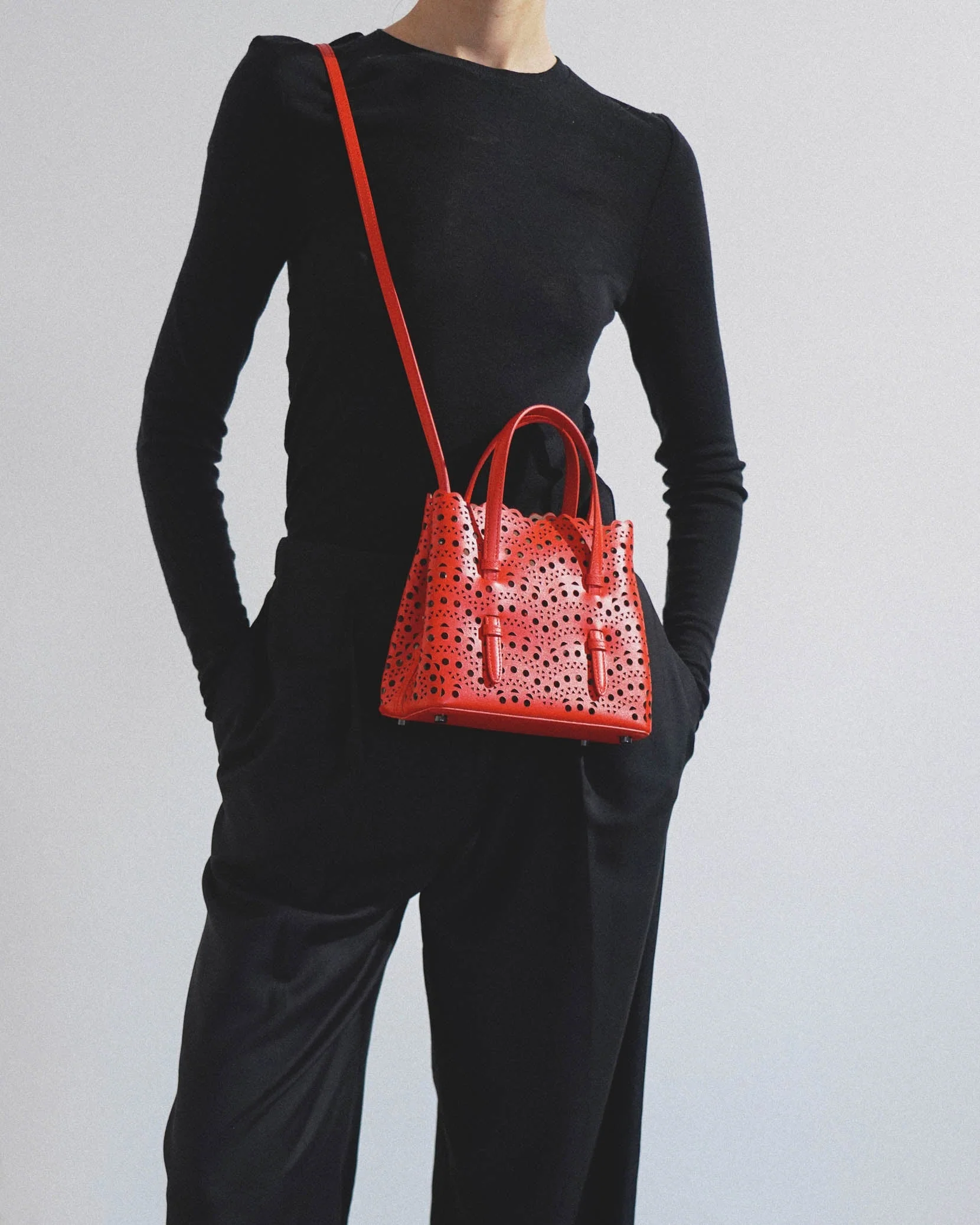 Mina 20 vienne vague red leather tote bag - Image 2