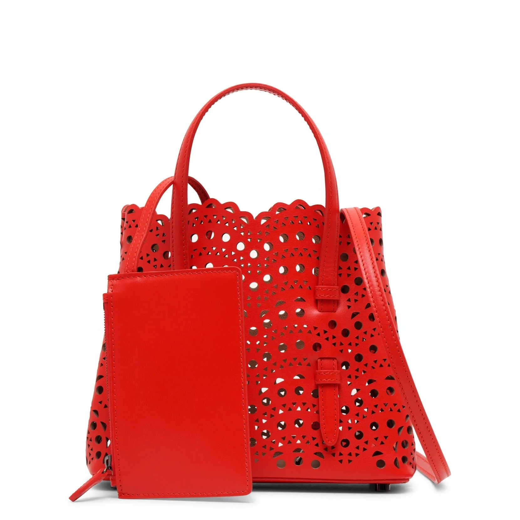 Mina 20 vienne vague red leather tote bag - Image 4