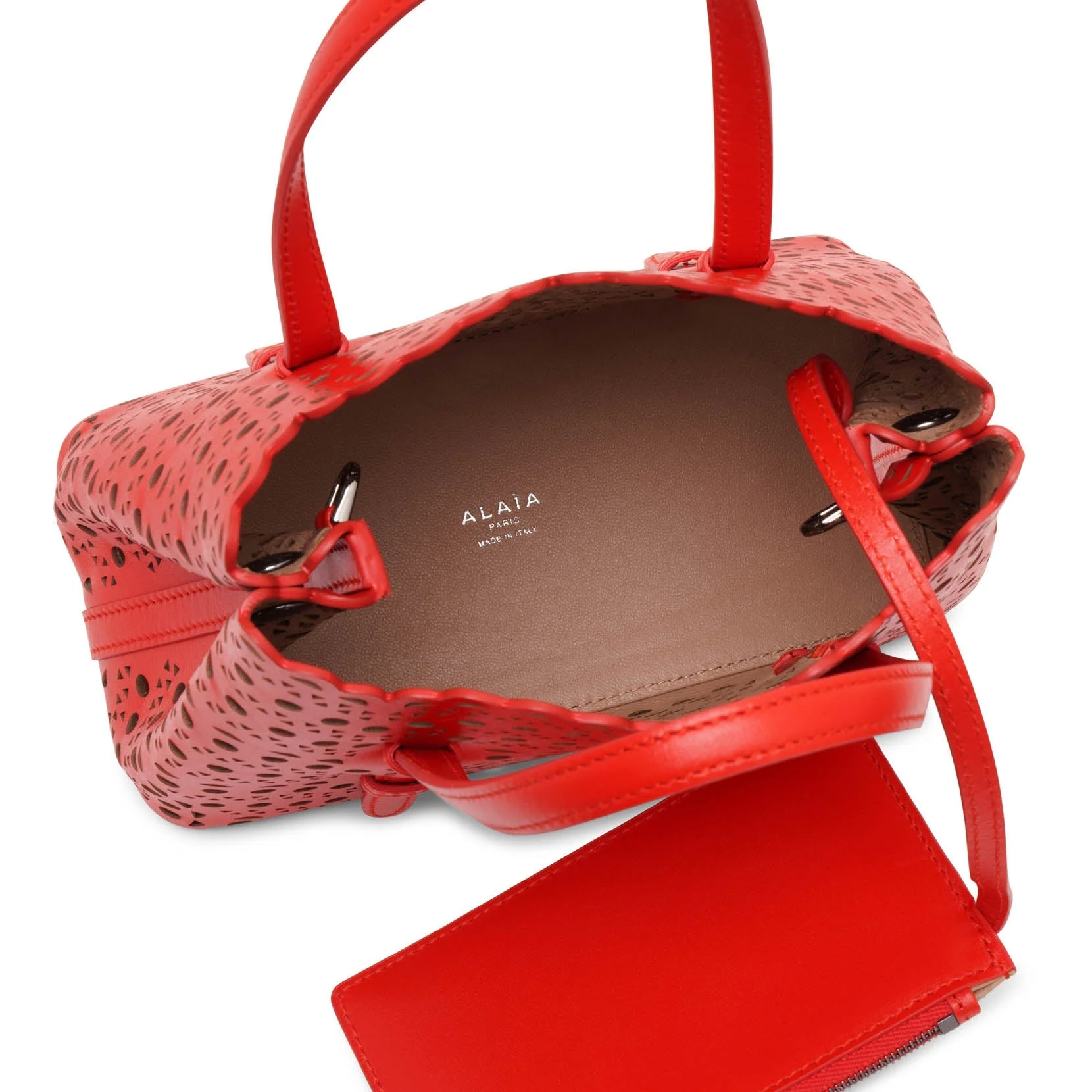 Mina 20 vienne vague red leather tote bag - Image 5