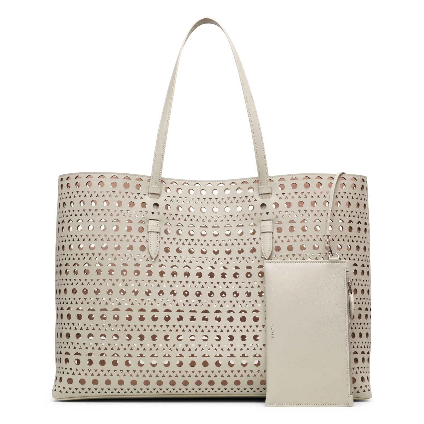Mina 44 grey leather tote bag - Image 4