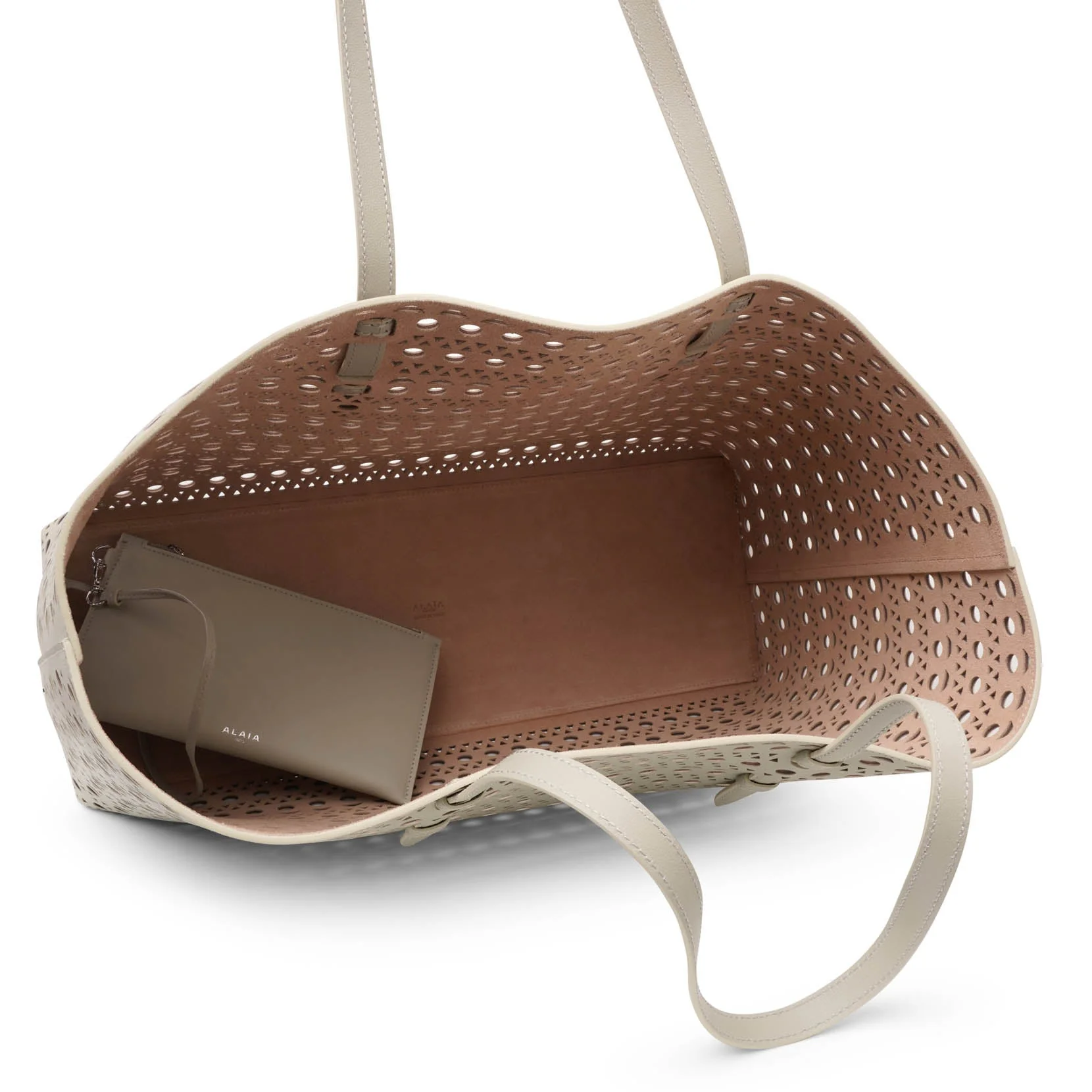 Mina 44 grey leather tote bag - Image 5