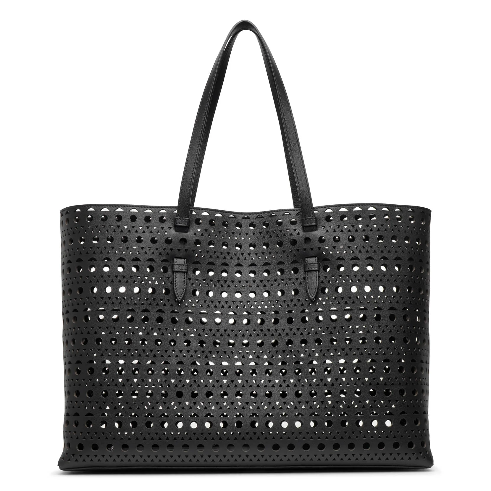 Mina 44 vienne black leather tote bag