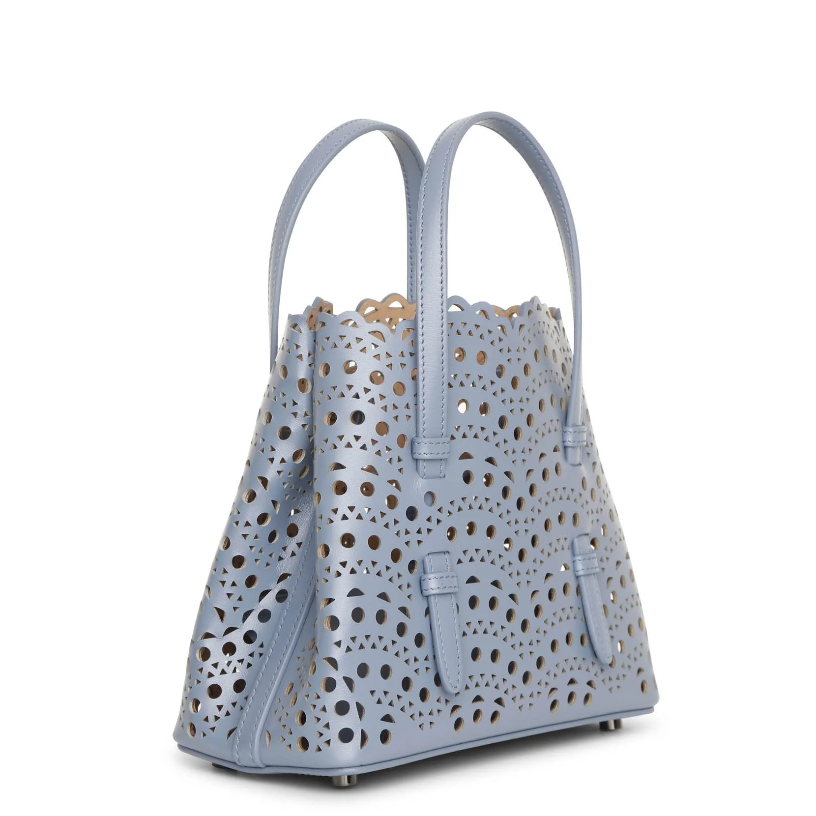 Mina mini 20 blue leather tote bag - Image 2