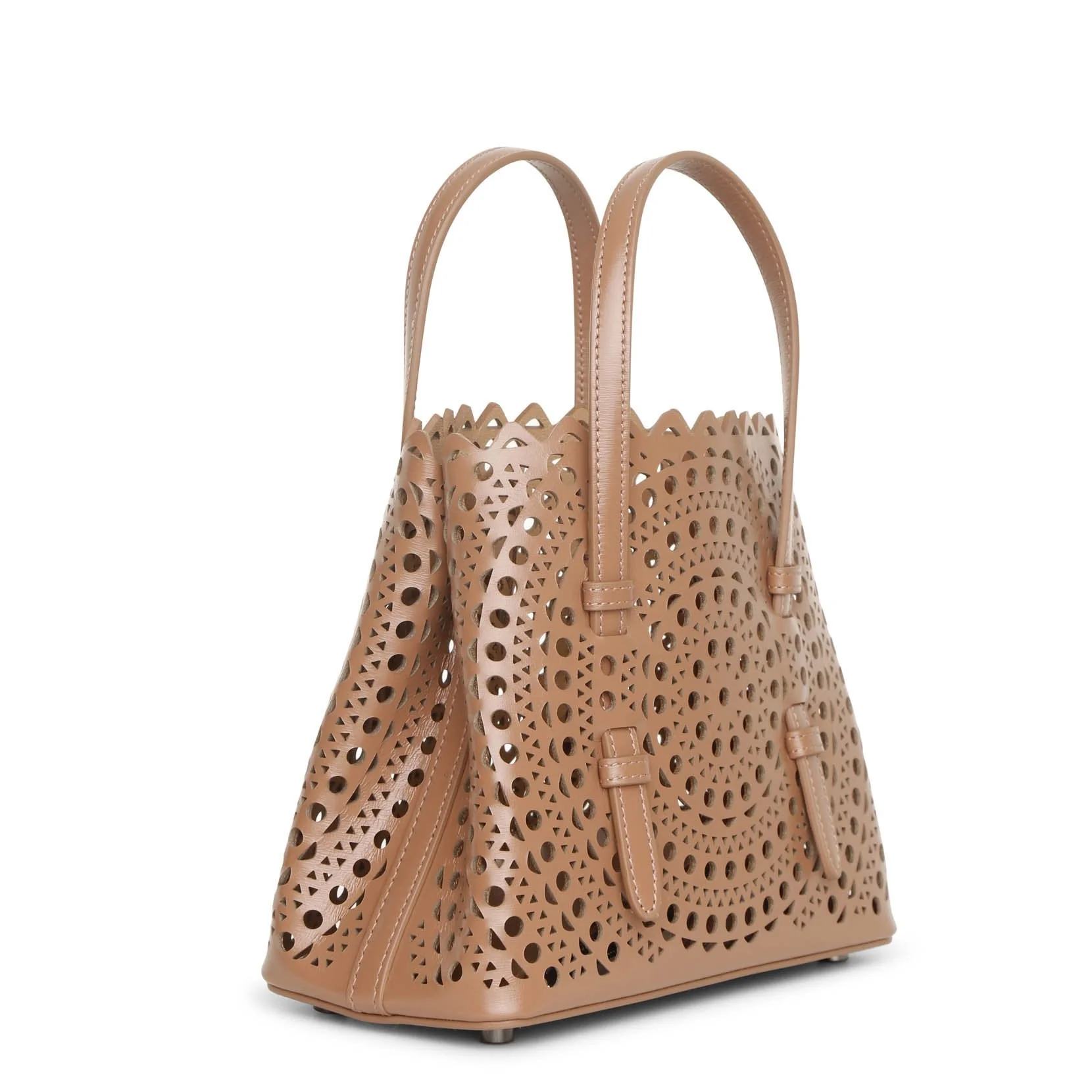 Mina mini 20 nude leather tote bag - Image 2