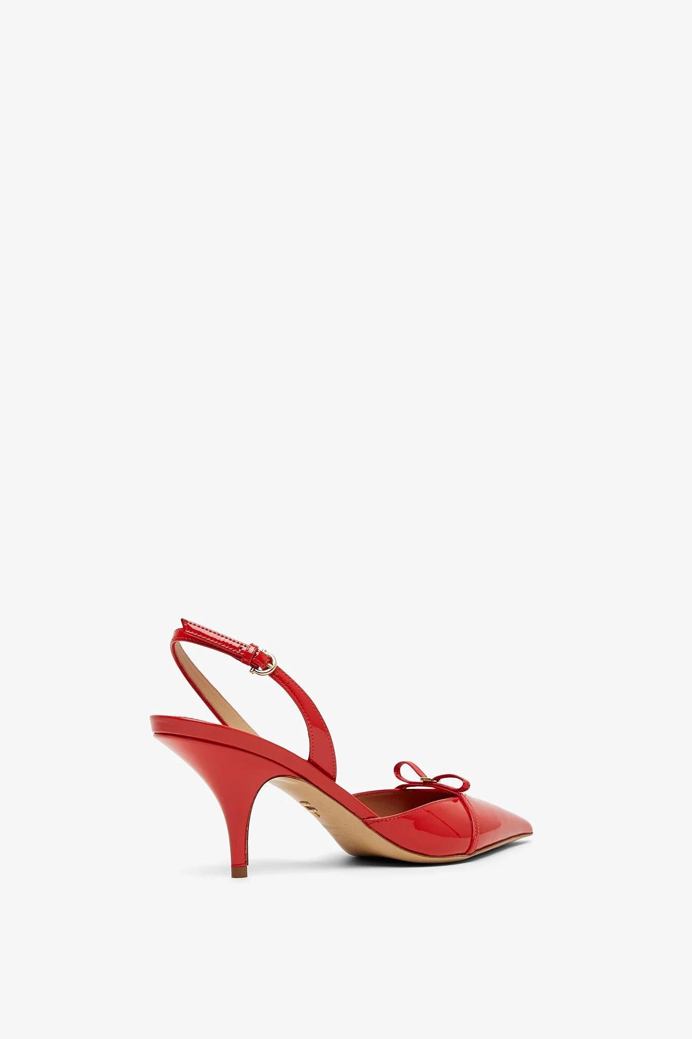 Mini bow red patent sling-back pumps - Image 2