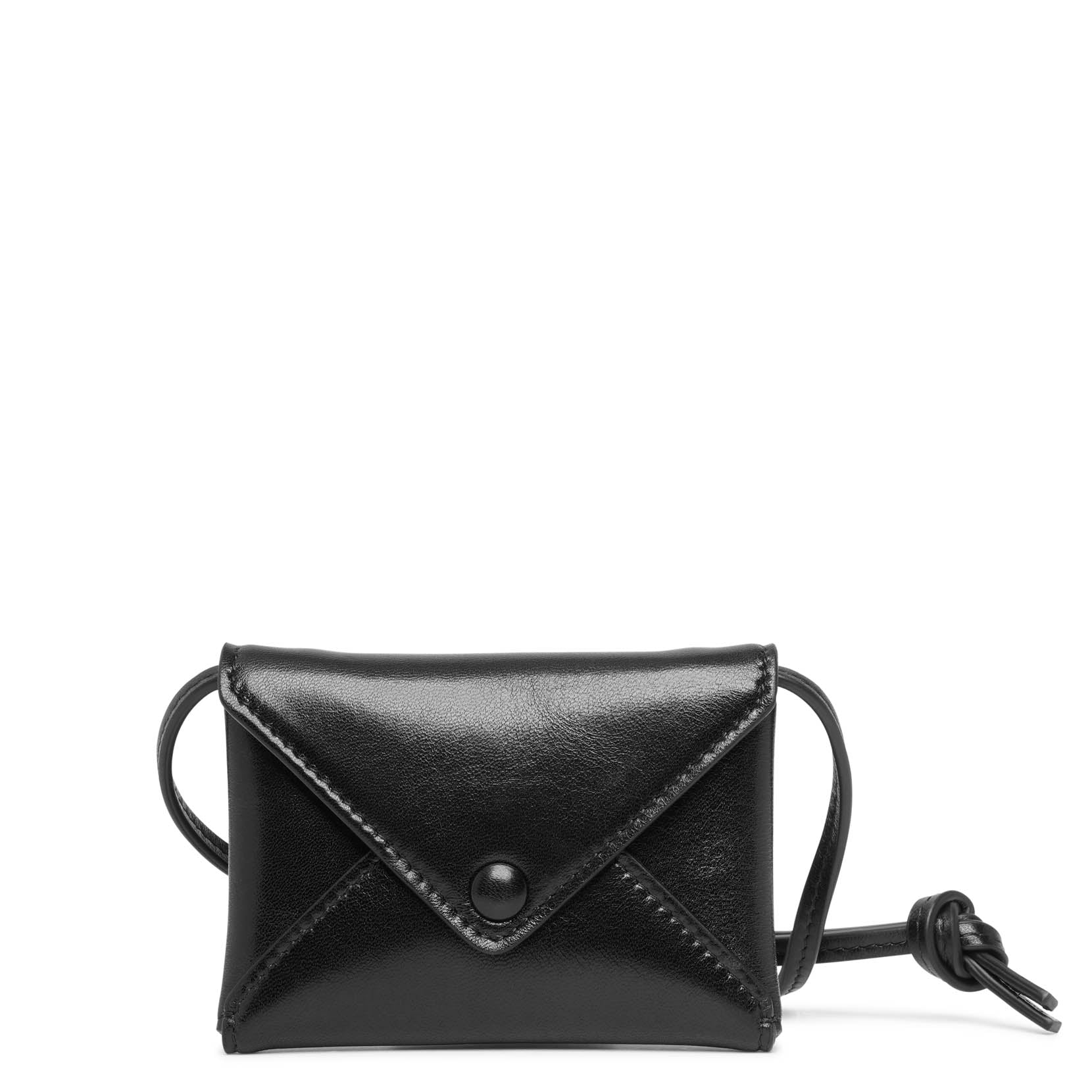 Mini Envelope black leather shoulder bag - Image 3