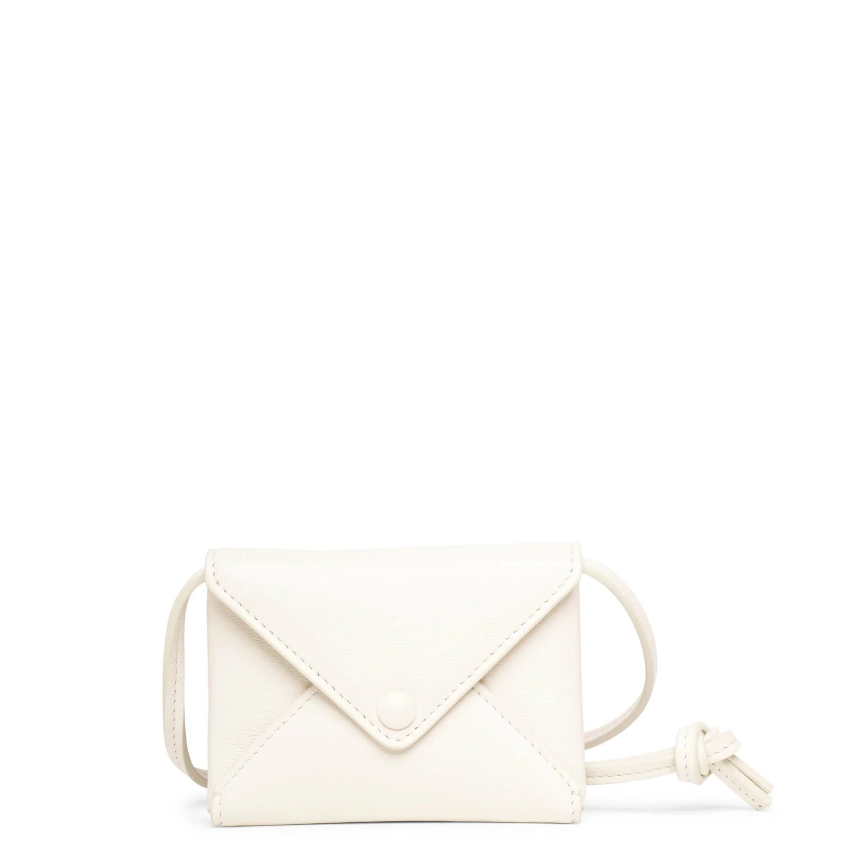 Mini Envelope ivory white leather shoulder bag - Image 3
