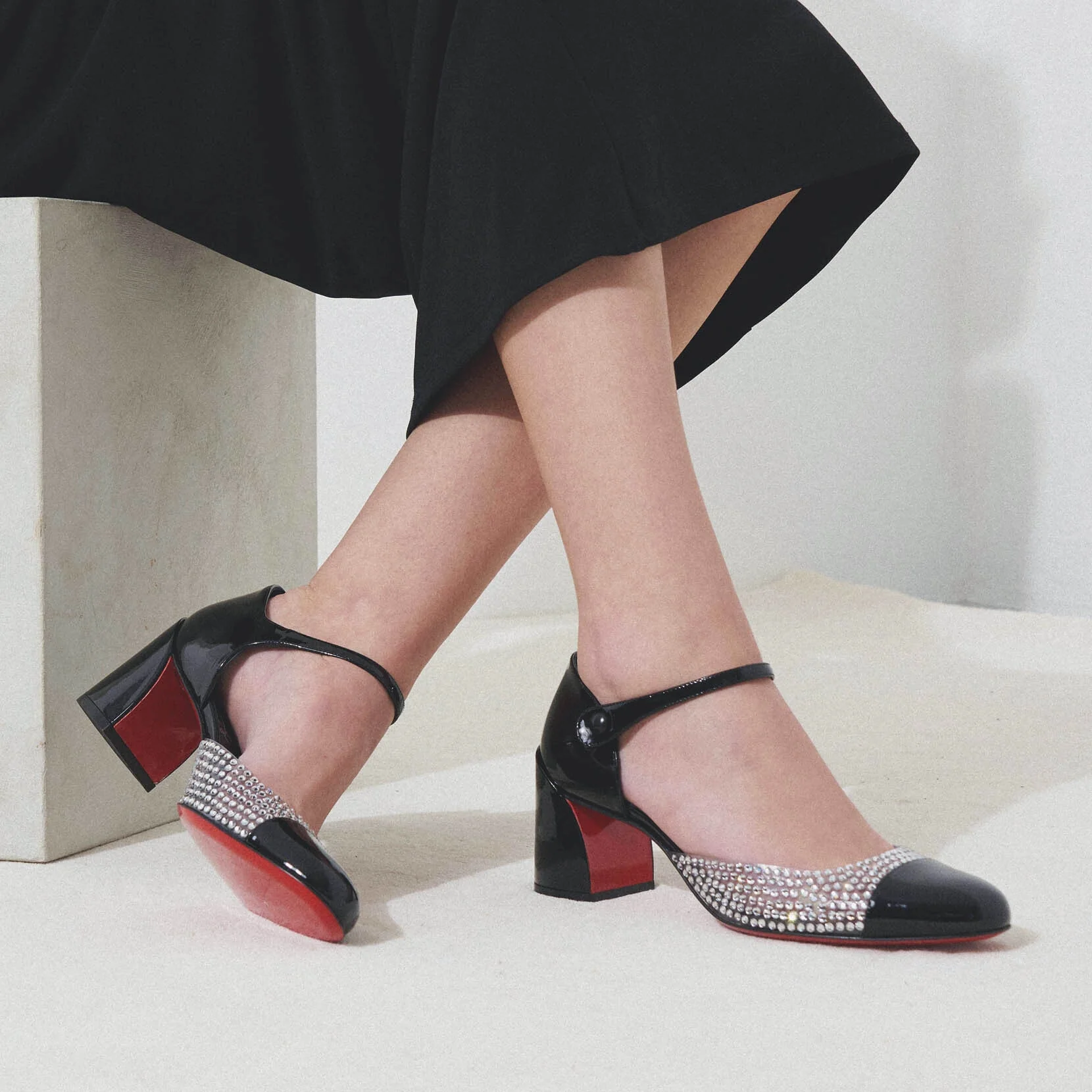 Miss Mj Strass 55 black patent pvc pumps - Image 6