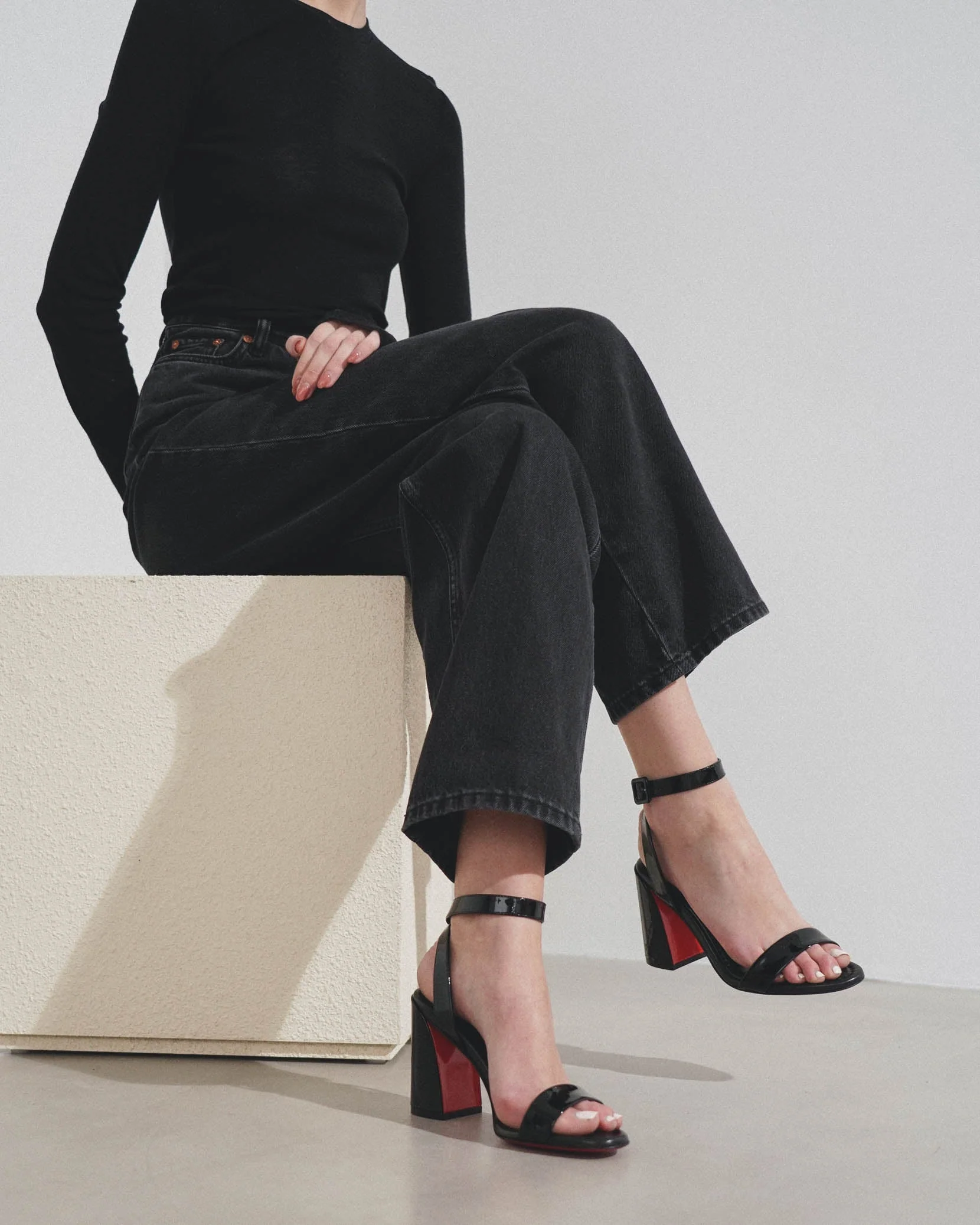 Miss Sabina 85 black patent sandals - Image 2