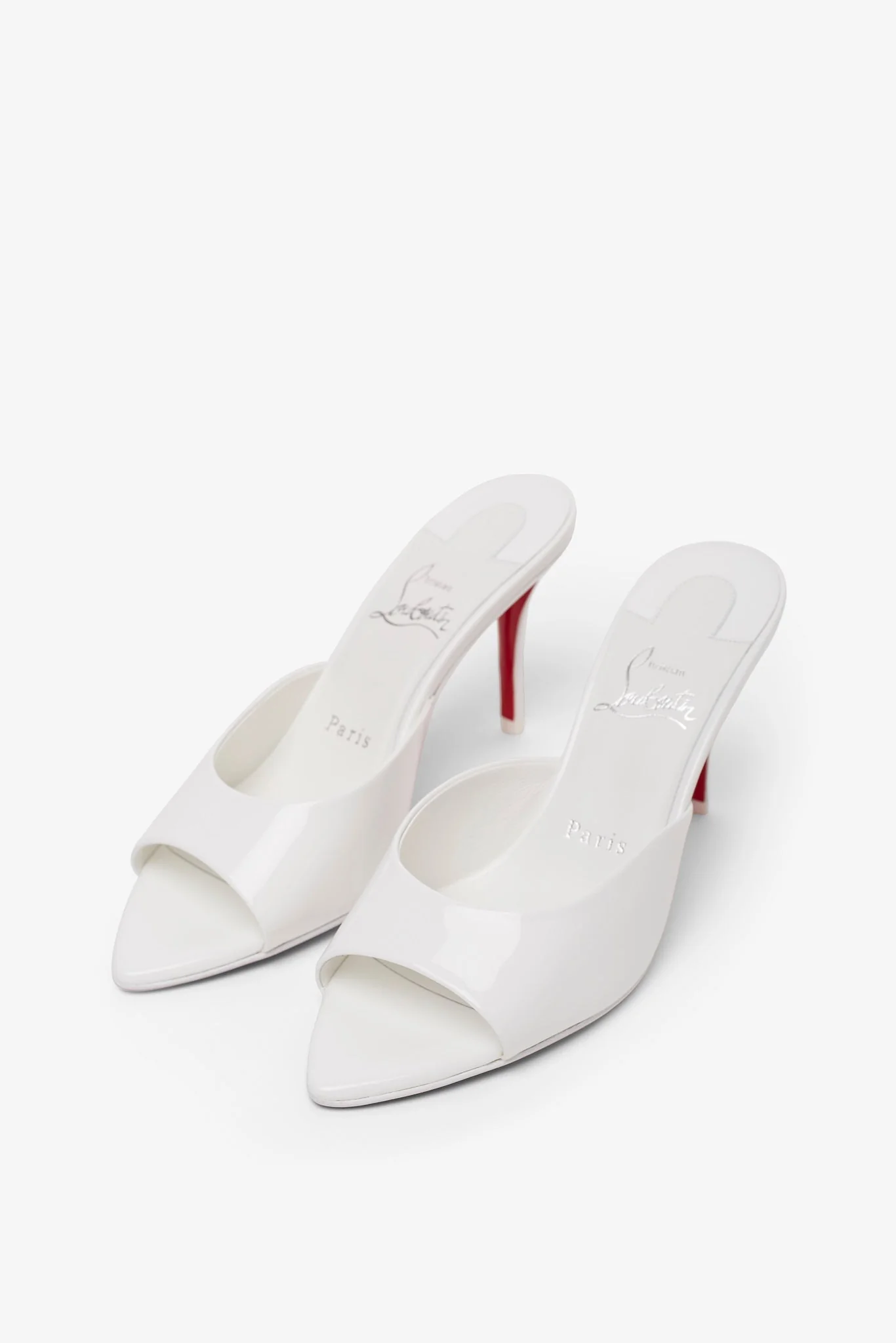 Miss Z 80 white patent mules - Image 4