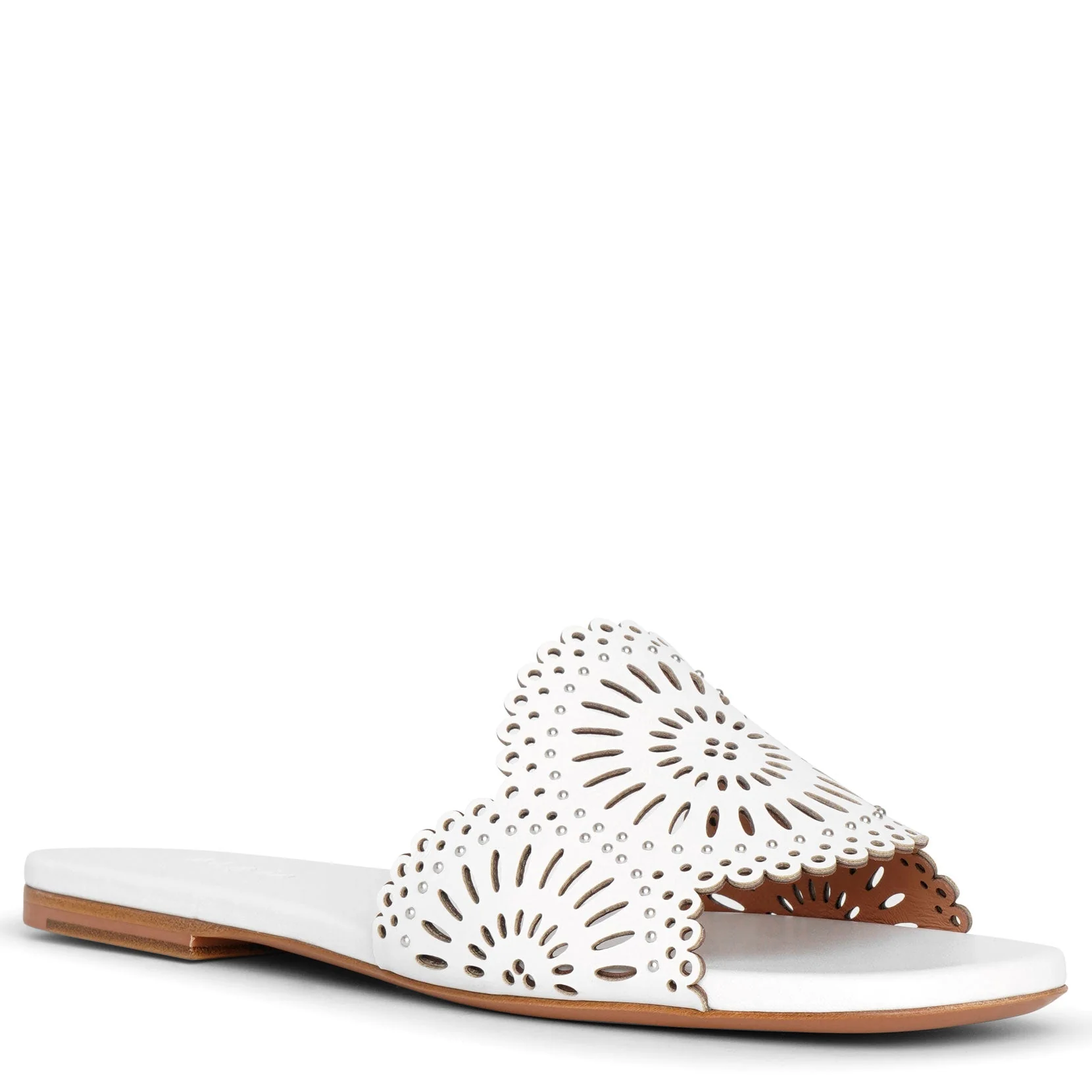 Molukai flat white leather mules - Image 2