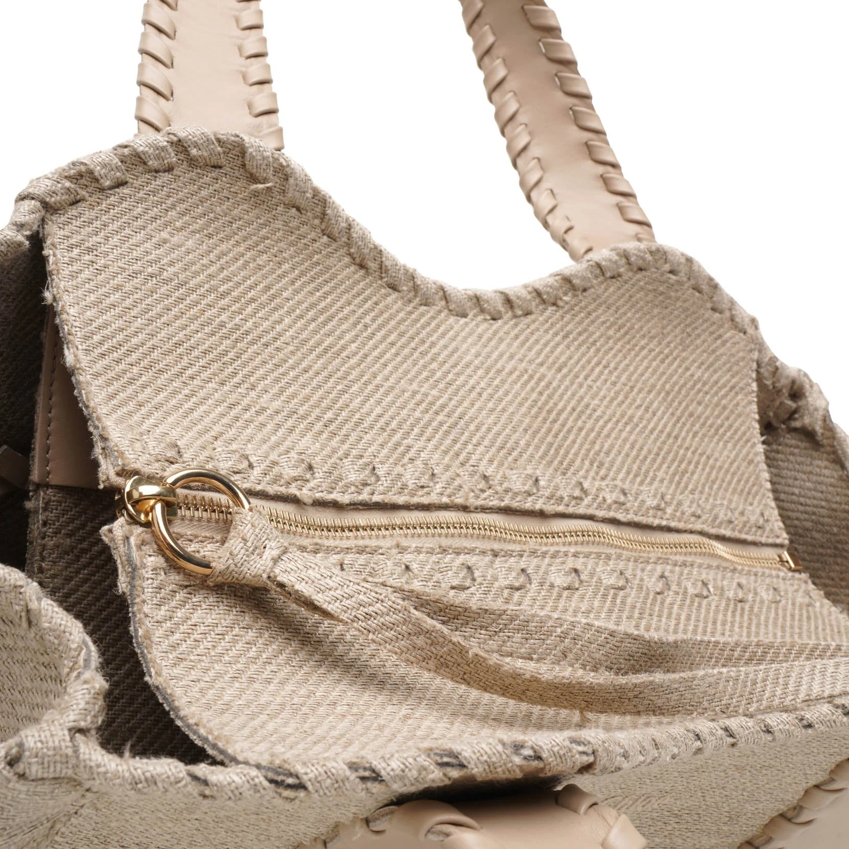 Mony medium beige canvas tote bag - Image 5