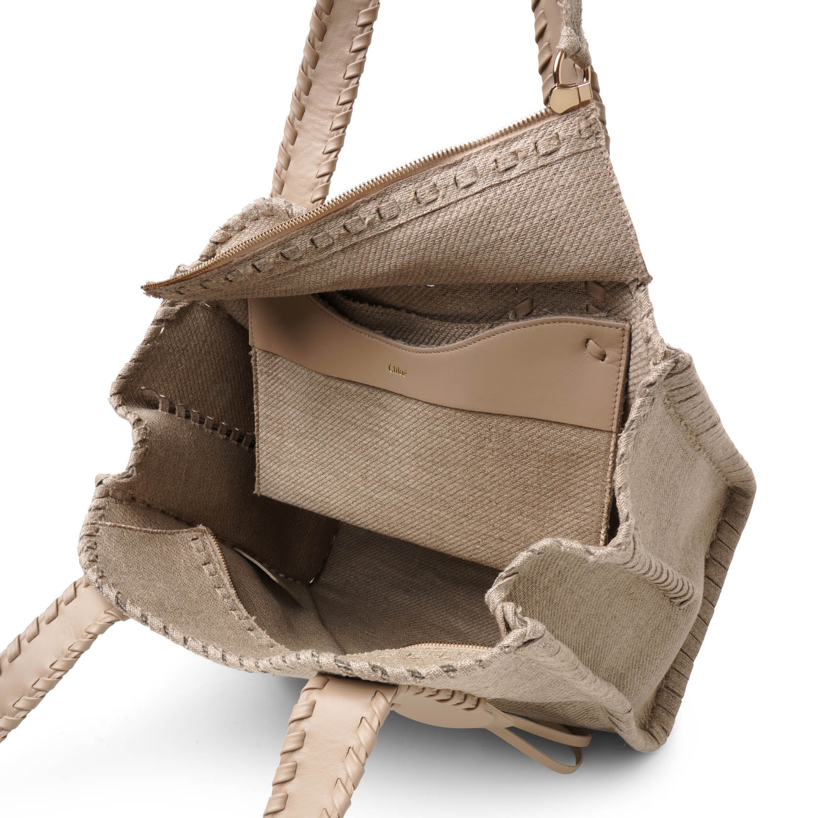 Mony medium beige canvas tote bag - Image 6