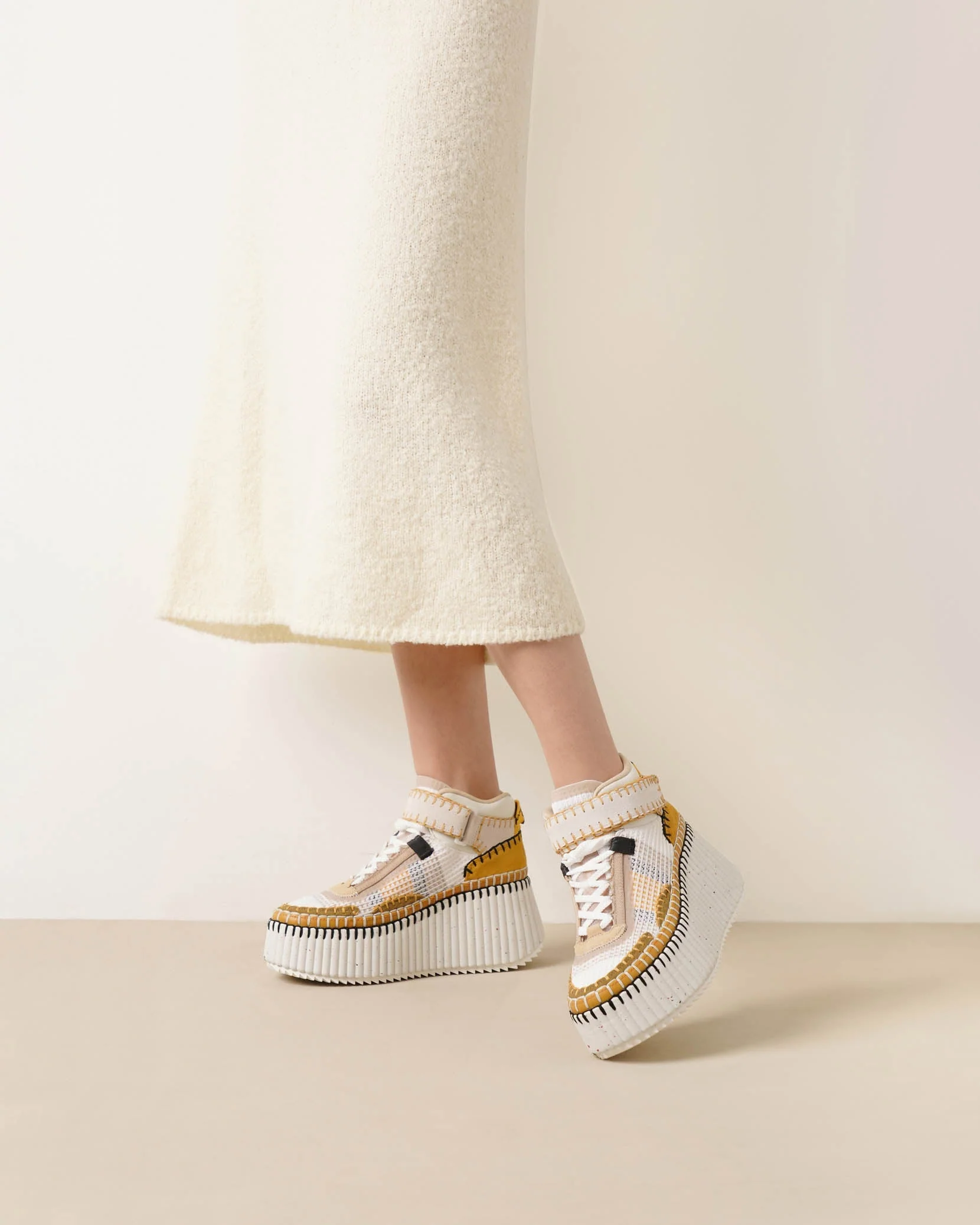 Nama platform light brown mesh sneakers - Image 2
