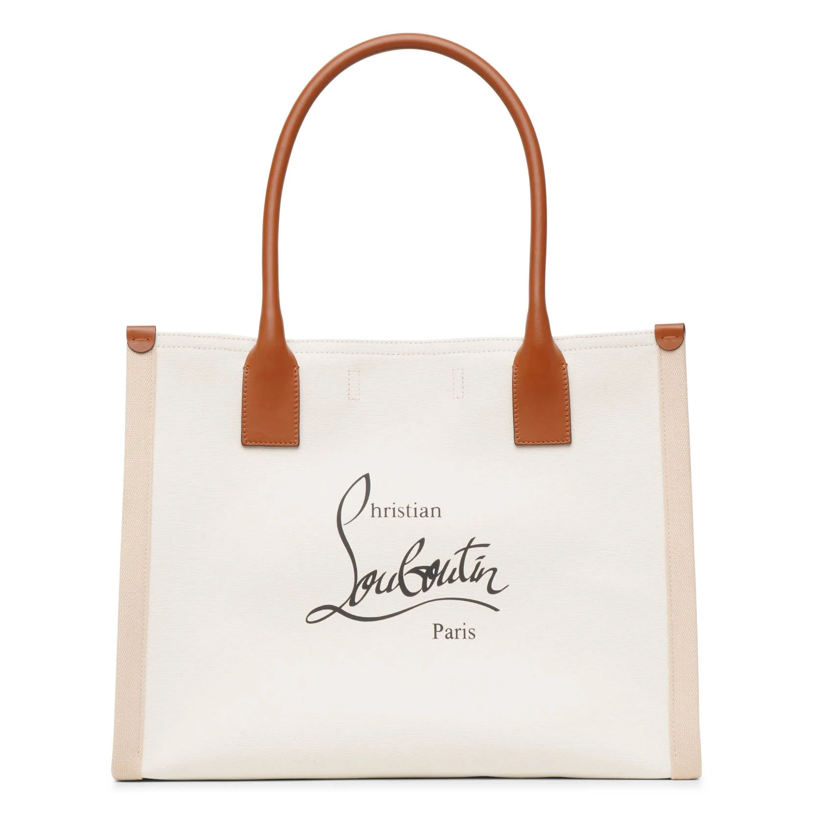 Nastroloubi E/W large natural canvas tote bag